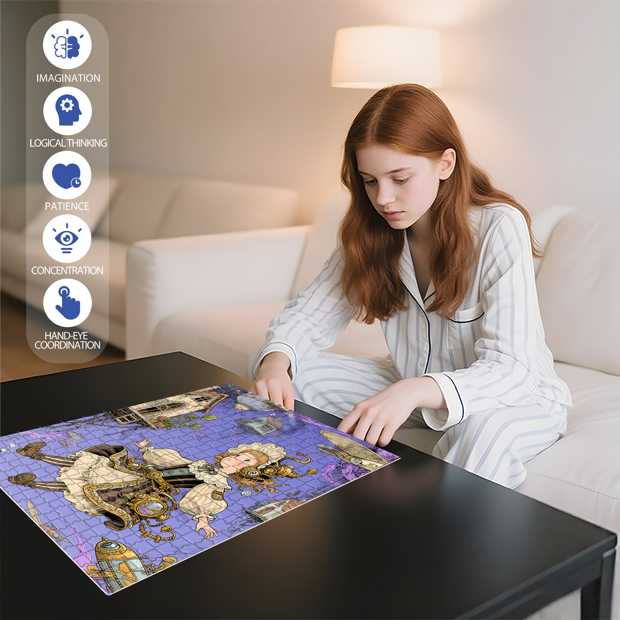 Float 500pcs/1000pcs Jigsaw Puzzle, Scratch-Resistant, Interactive Family Game & Brain-Boosting DIY Decor, Perfect for Halloween, Christmas & New Year Gifts, Family Puzzle Game