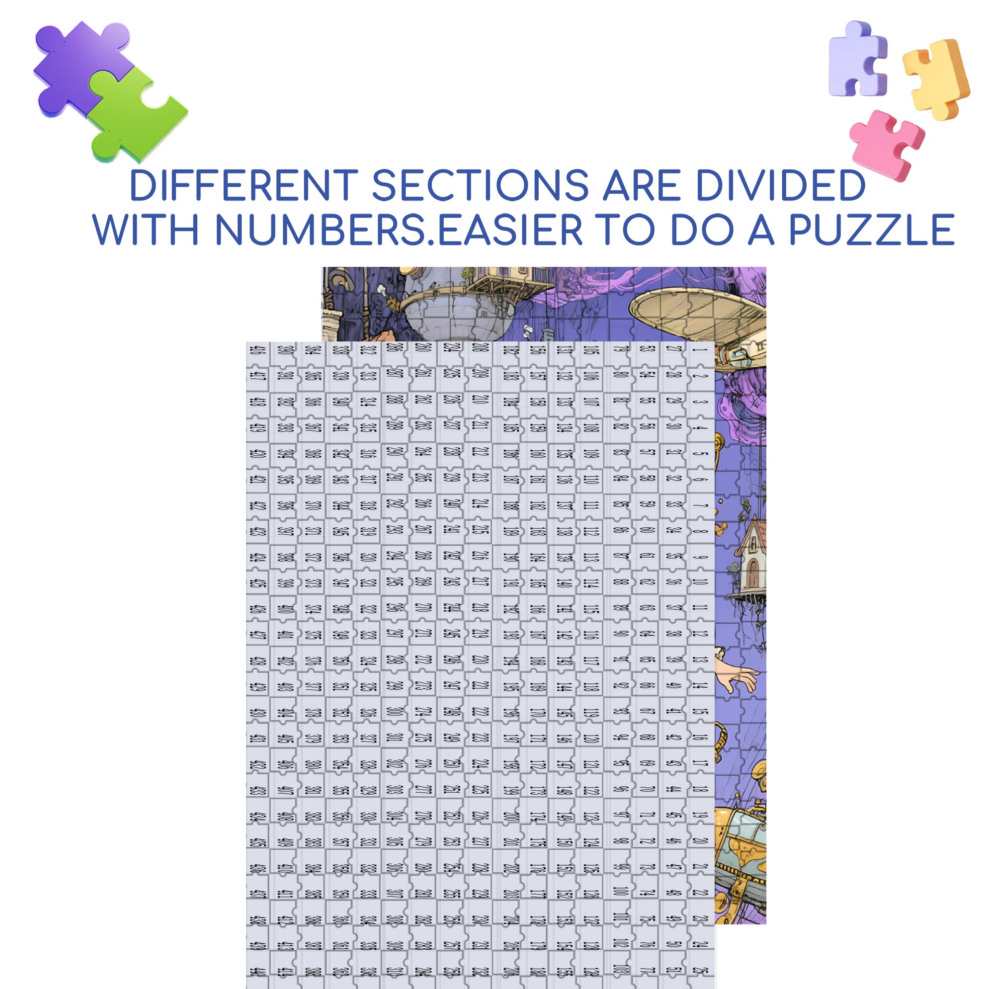 Float 500pcs/1000pcs Jigsaw Puzzle, Scratch-Resistant, Interactive Family Game & Brain-Boosting DIY Decor, Perfect for Halloween, Christmas & New Year Gifts, Family Puzzle Game