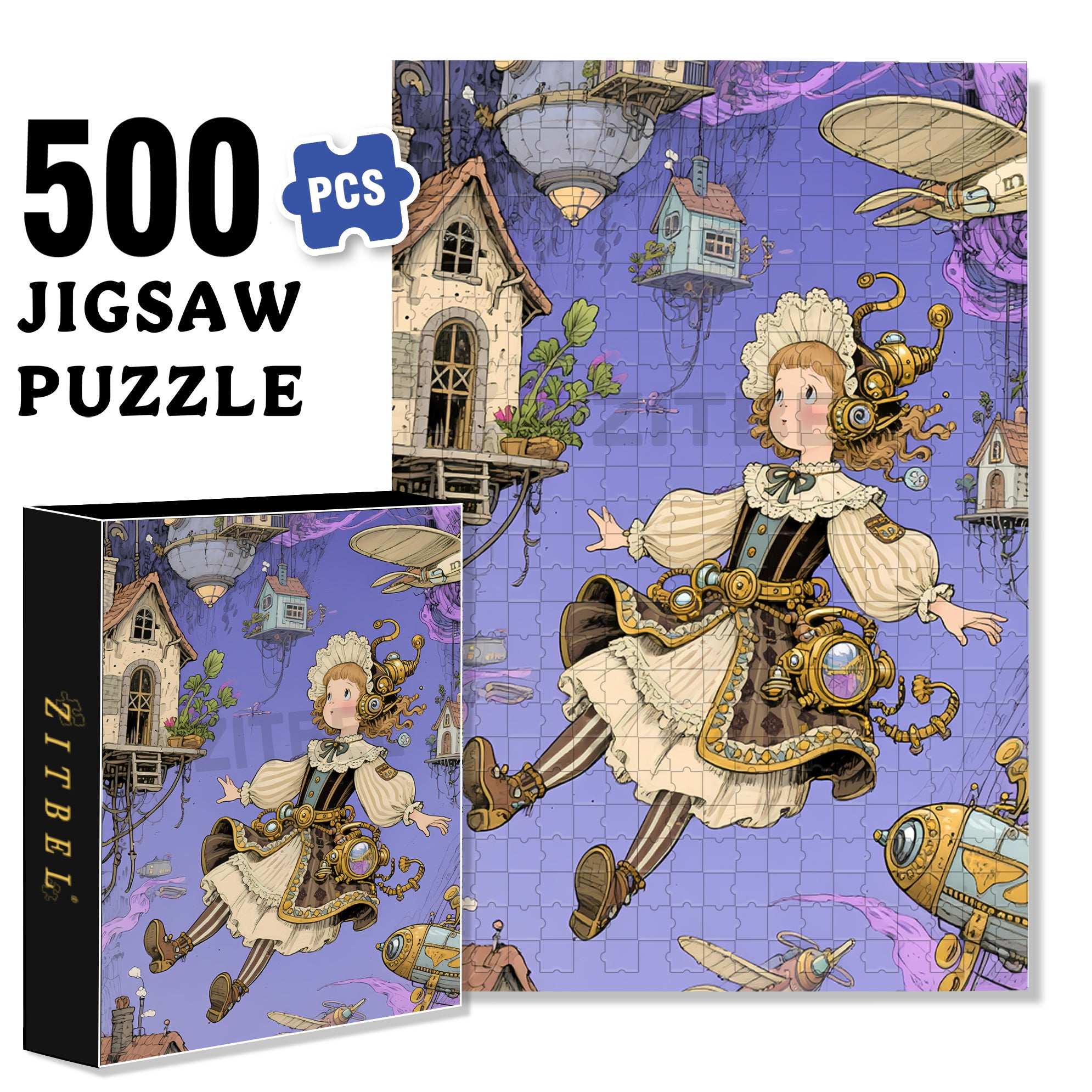 Float 500pcs/1000pcs Jigsaw Puzzle, Scratch-Resistant, Interactive Family Game & Brain-Boosting DIY Decor, Perfect for Halloween, Christmas & New Year Gifts, Family Puzzle Game