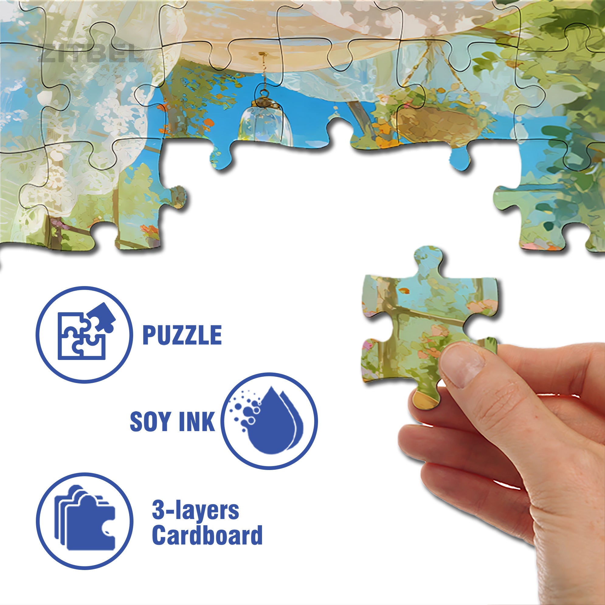 Garden Restaurant 500pcs/1000pcs Jigsaw Puzzle, Scratch-Resistant, Interactive Family Game & Brain-Boosting DIY Decor, Perfect for Halloween, Christmas & New Year Gifts, Family Puzzle Game