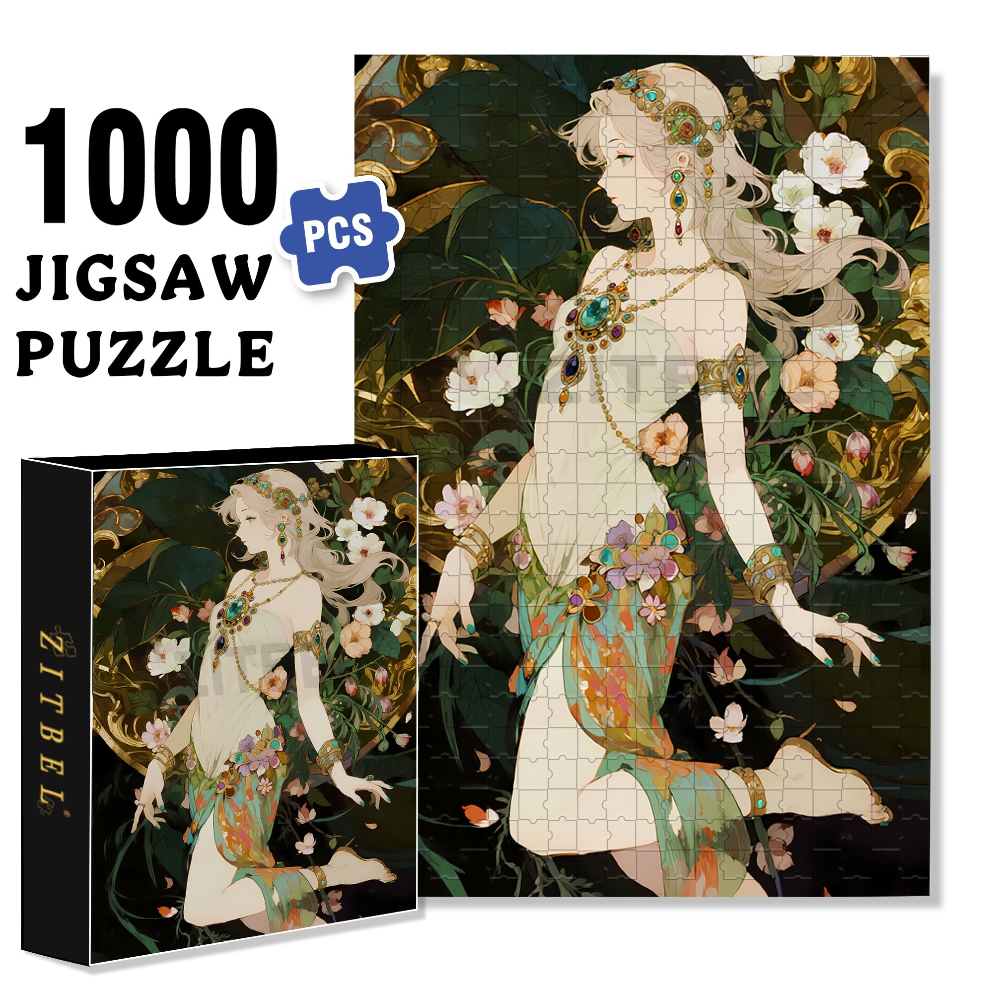 Goddess 500pcs/1000pcs Jigsaw Puzzle, Scratch-Resistant, Interactive Family Game & Brain-Boosting DIY Decor, Perfect for Halloween, Christmas & New Year Gifts, Family Puzzle Game