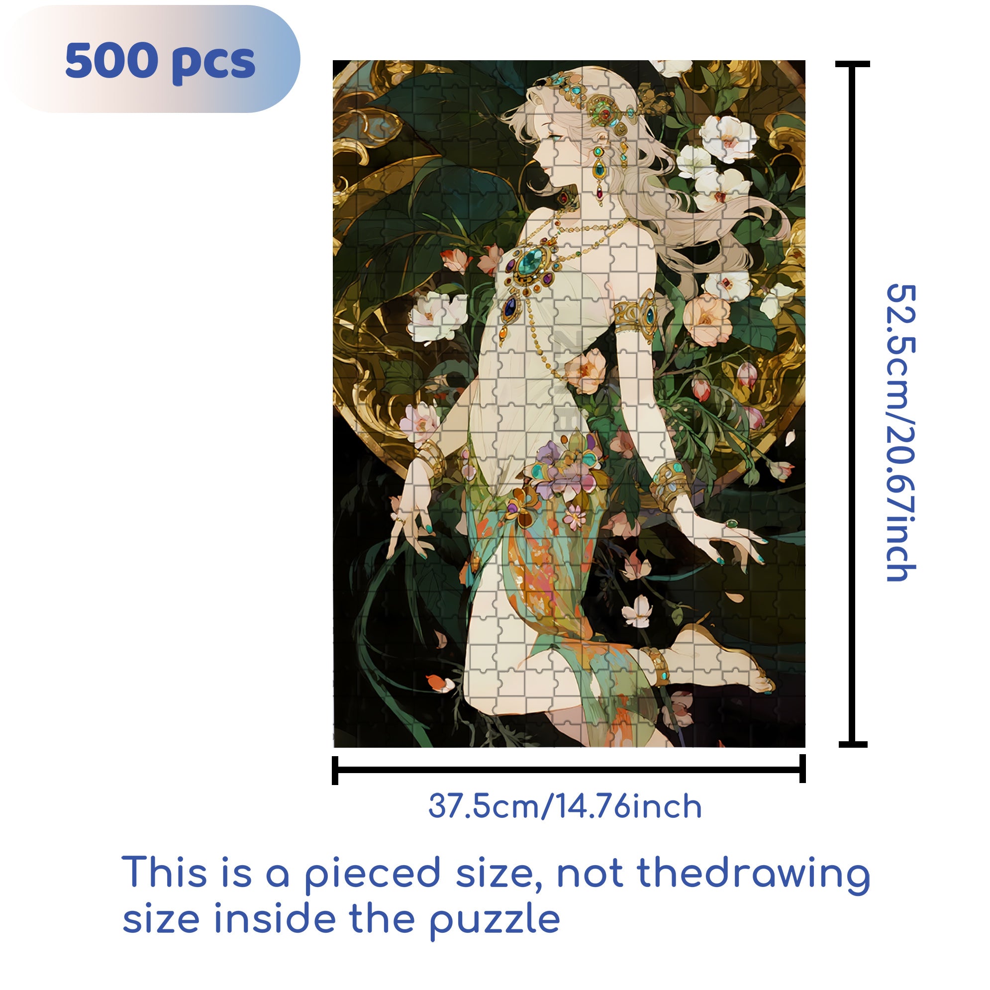 Goddess 500pcs/1000pcs Jigsaw Puzzle, Scratch-Resistant, Interactive Family Game & Brain-Boosting DIY Decor, Perfect for Halloween, Christmas & New Year Gifts, Family Puzzle Game