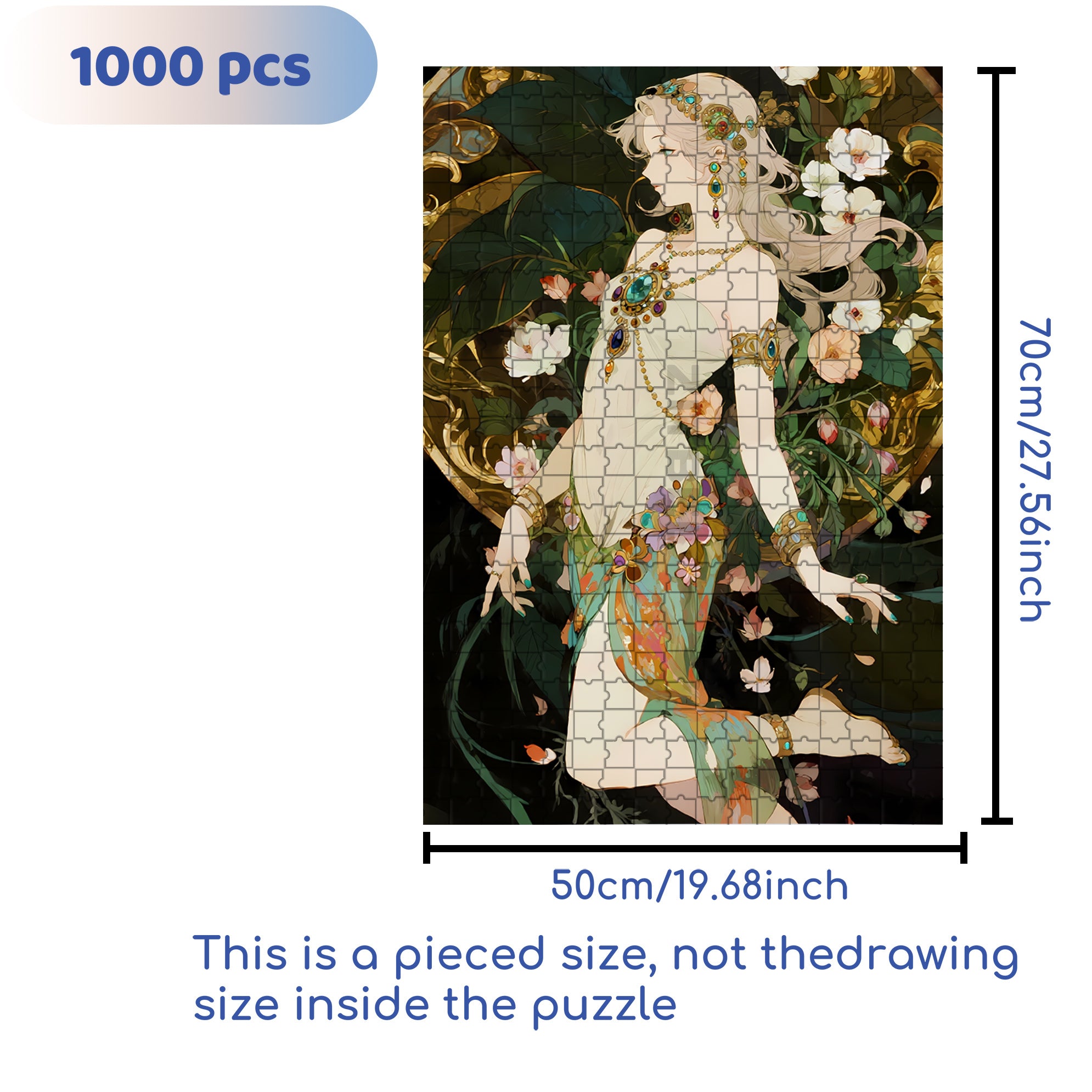 Goddess 500pcs/1000pcs Jigsaw Puzzle, Scratch-Resistant, Interactive Family Game & Brain-Boosting DIY Decor, Perfect for Halloween, Christmas & New Year Gifts, Family Puzzle Game