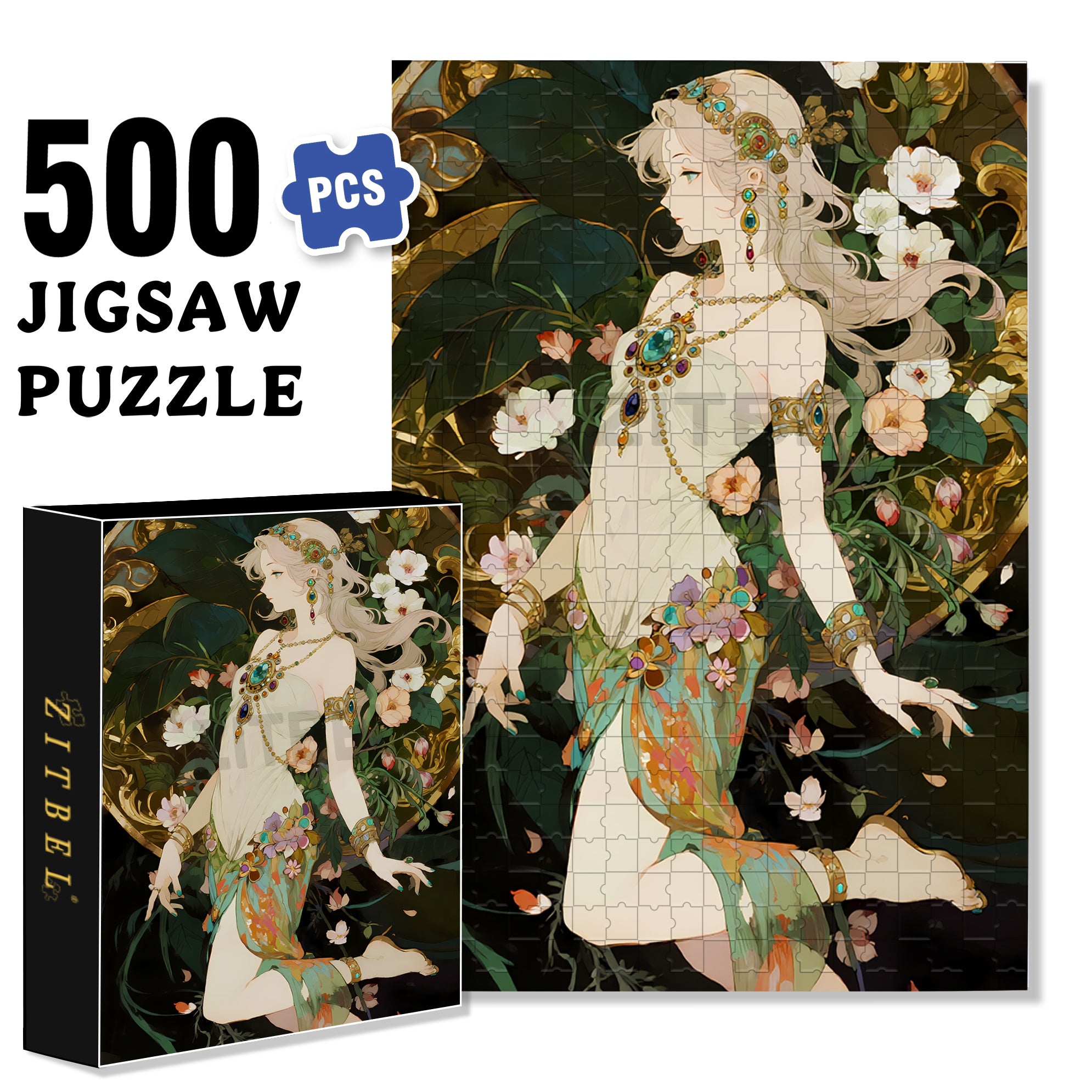 Goddess 500pcs/1000pcs Jigsaw Puzzle, Scratch-Resistant, Interactive Family Game & Brain-Boosting DIY Decor, Perfect for Halloween, Christmas & New Year Gifts, Family Puzzle Game