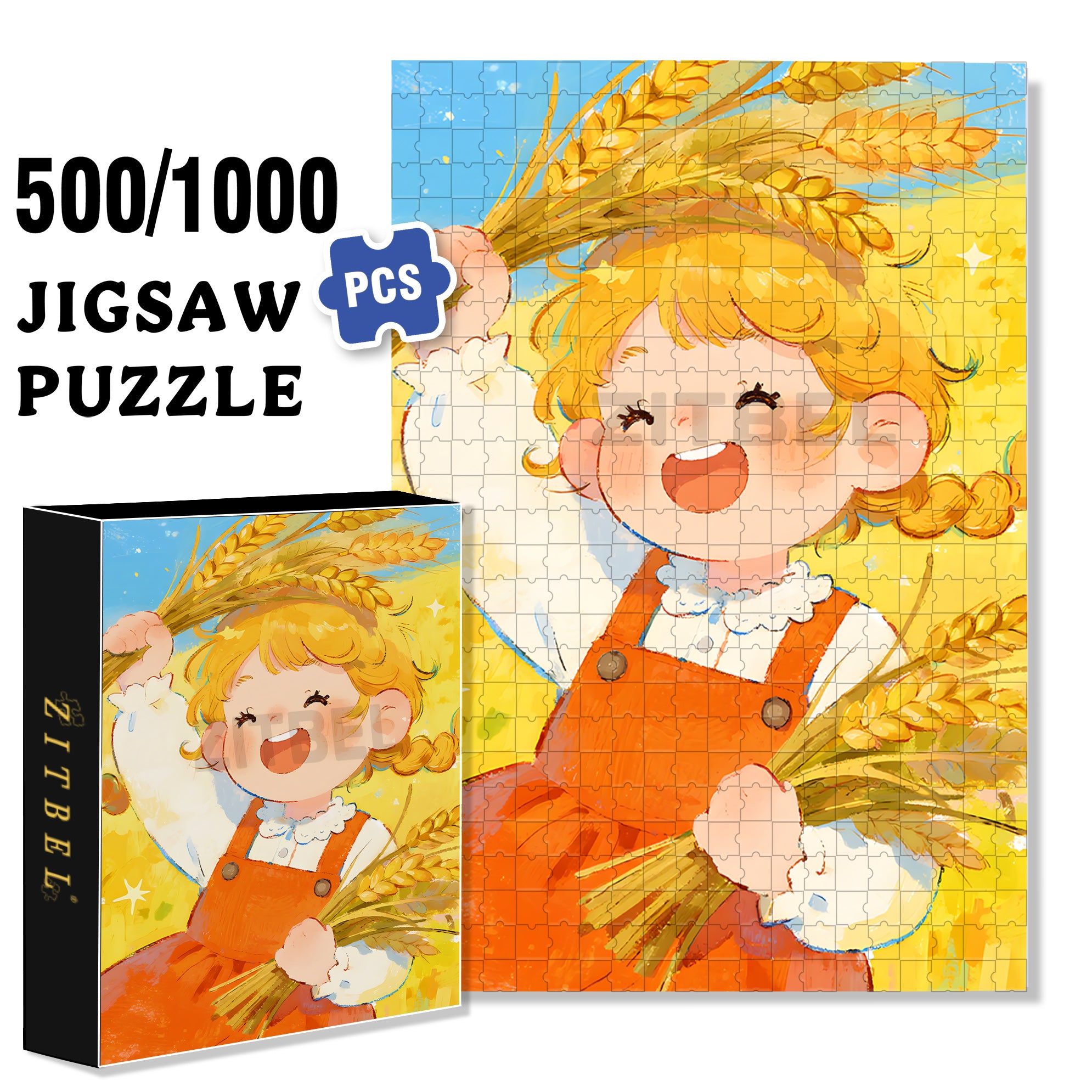 Hair In The Wind 500pcs/1000pcs Jigsaw Puzzle, Scratch-Resistant, Interactive Family Game & Brain-Boosting DIY Decor, Perfect for Halloween, Christmas & New Year Gifts, Family Puzzle Game