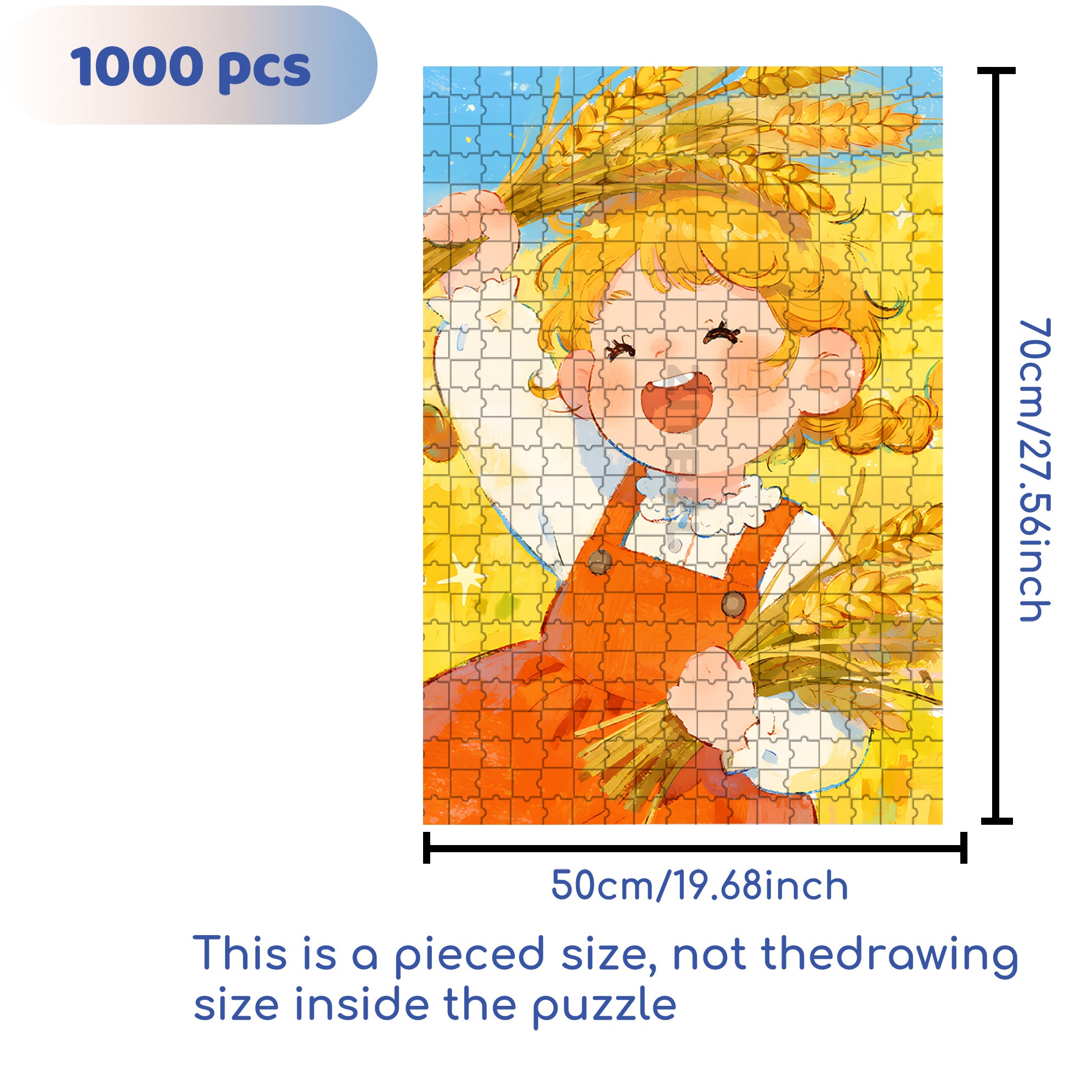 Hair In The Wind 500pcs/1000pcs Jigsaw Puzzle, Scratch-Resistant, Interactive Family Game & Brain-Boosting DIY Decor, Perfect for Halloween, Christmas & New Year Gifts, Family Puzzle Game