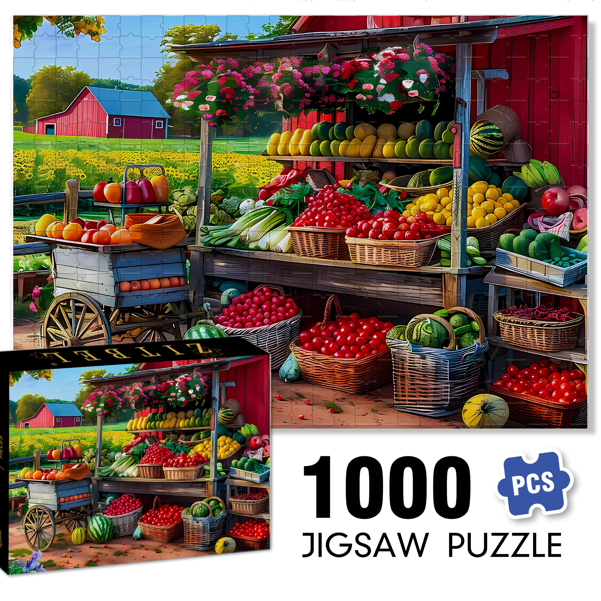 HARVEST TIME 2 500pcs/1000pcs Jigsaw Puzzle, Scratch-Resistant, Interactive Family Game & Brain-Boosting DIY Decor, Perfect for Halloween, Christmas & New Year Gifts, Family Puzzle Game