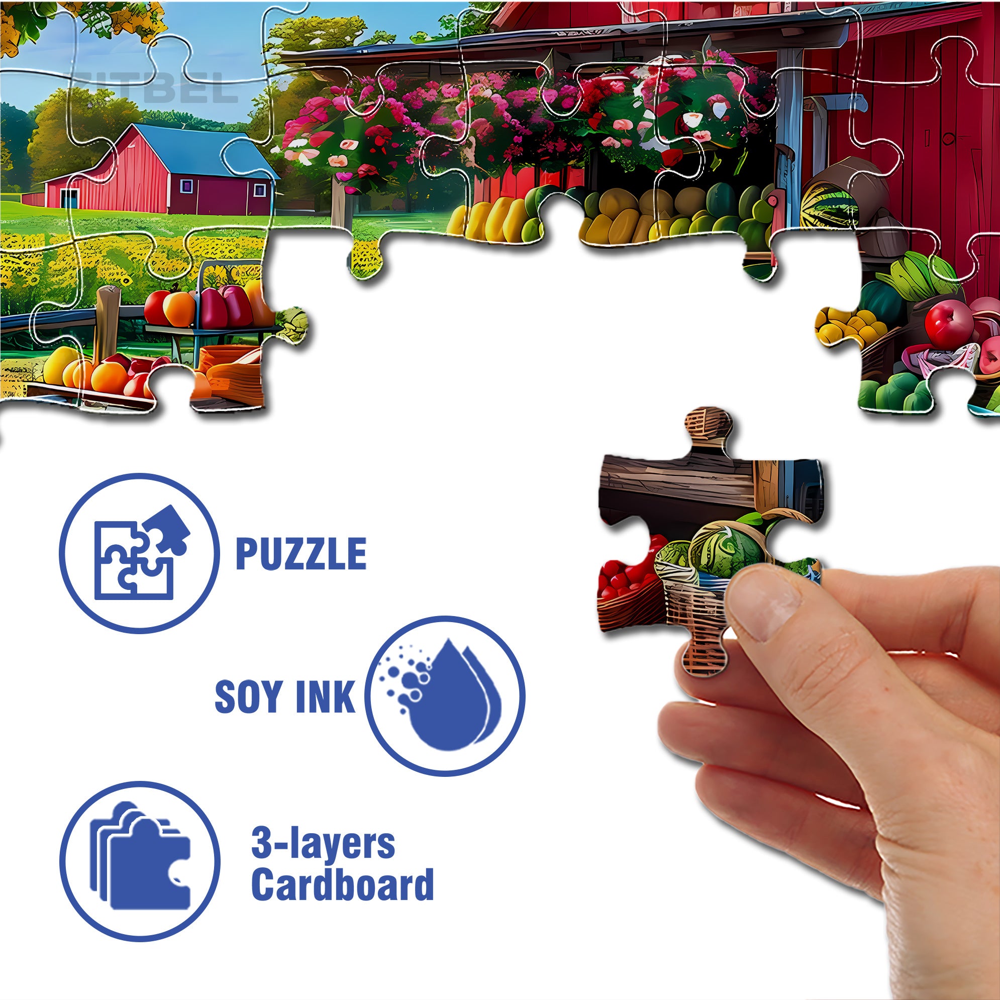 HARVEST TIME 2 500pcs/1000pcs Jigsaw Puzzle, Scratch-Resistant, Interactive Family Game & Brain-Boosting DIY Decor, Perfect for Halloween, Christmas & New Year Gifts, Family Puzzle Game