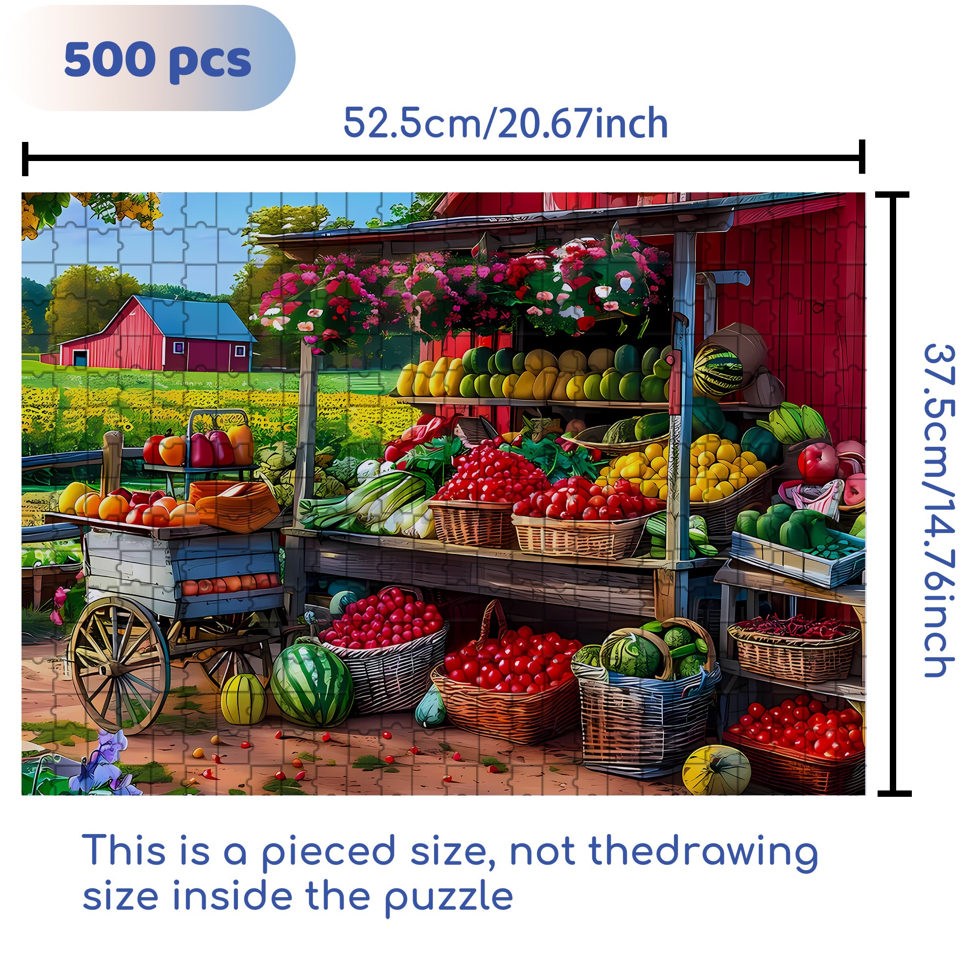 HARVEST TIME 2 500pcs/1000pcs Jigsaw Puzzle, Scratch-Resistant, Interactive Family Game & Brain-Boosting DIY Decor, Perfect for Halloween, Christmas & New Year Gifts, Family Puzzle Game