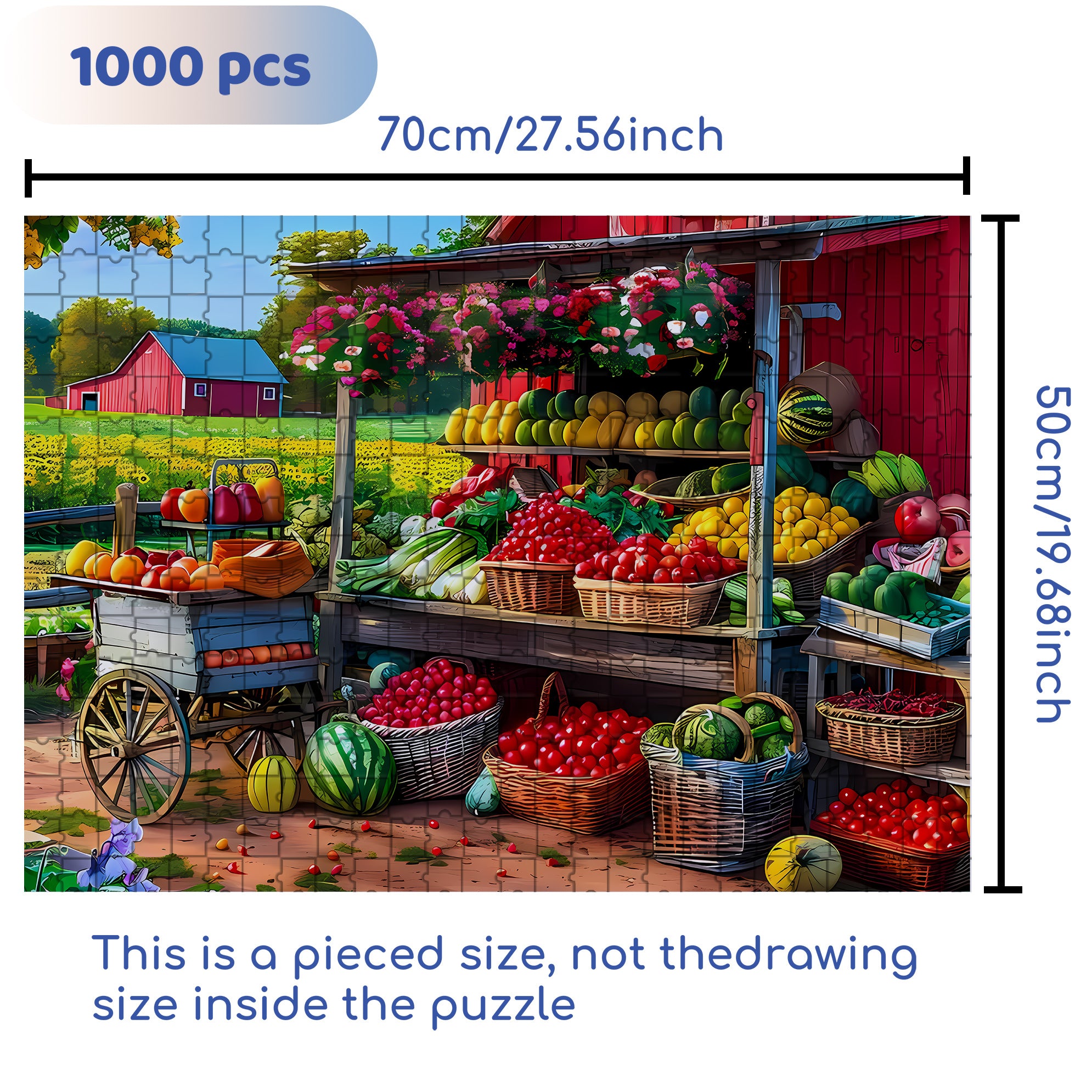 HARVEST TIME 2 500pcs/1000pcs Jigsaw Puzzle, Scratch-Resistant, Interactive Family Game & Brain-Boosting DIY Decor, Perfect for Halloween, Christmas & New Year Gifts, Family Puzzle Game