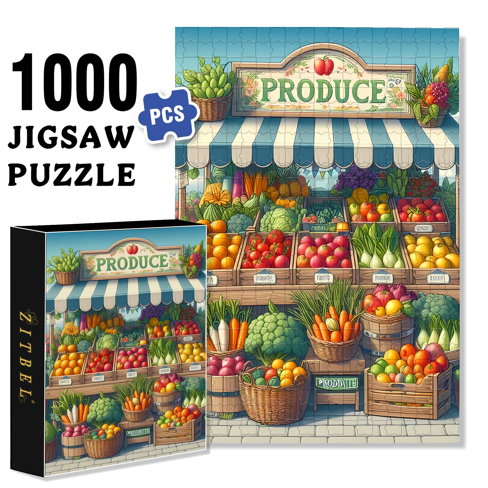 HARVEST 500pcs/1000pcs Jigsaw Puzzle, Scratch-Resistant, Interactive Family Game & Brain-Boosting DIY Decor, Perfect for Halloween, Christmas & New Year Gifts, Family Puzzle Game