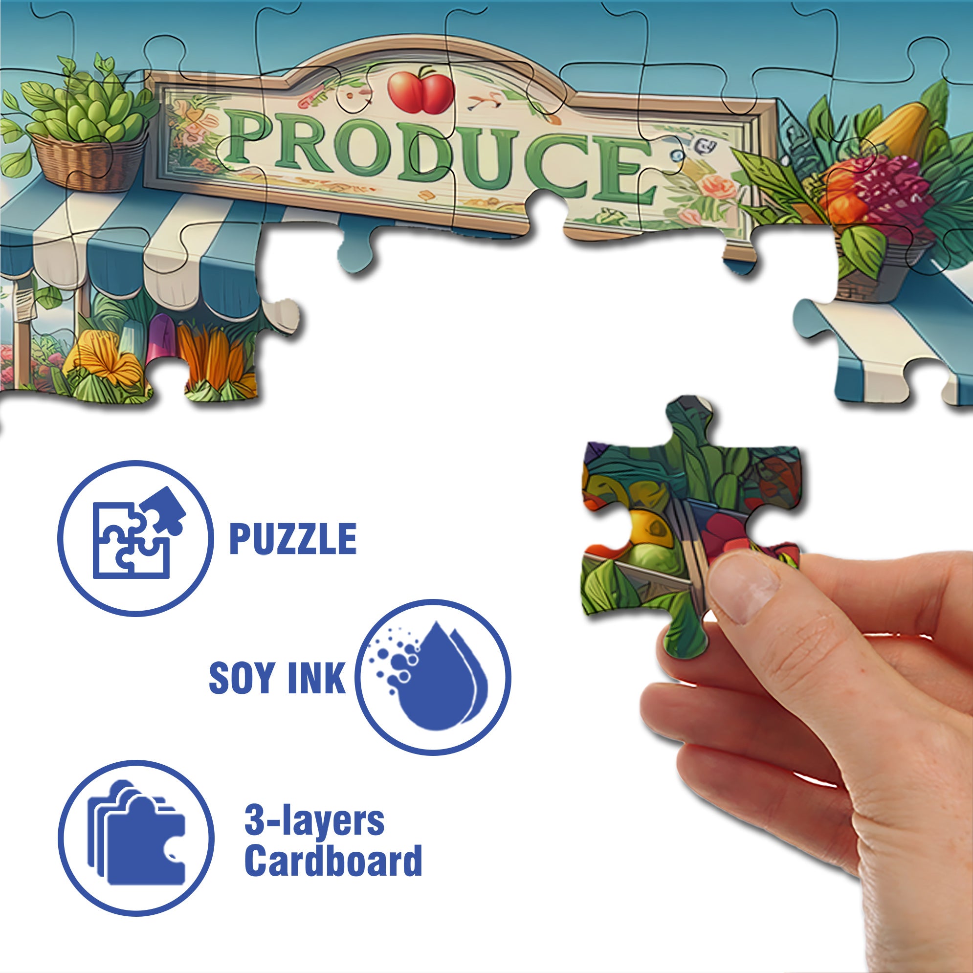 HARVEST 500pcs/1000pcs Jigsaw Puzzle, Scratch-Resistant, Interactive Family Game & Brain-Boosting DIY Decor, Perfect for Halloween, Christmas & New Year Gifts, Family Puzzle Game