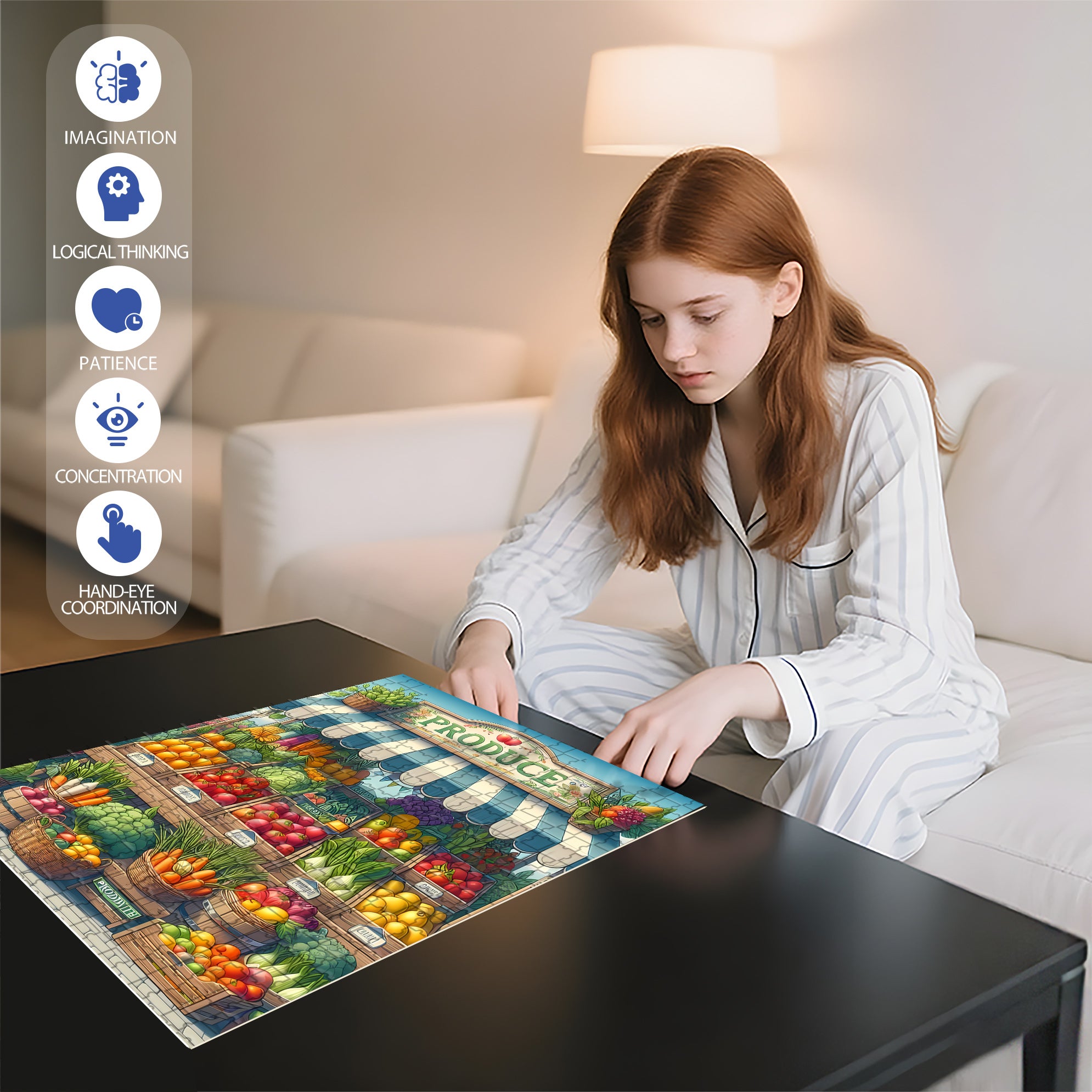 HARVEST 500pcs/1000pcs Jigsaw Puzzle, Scratch-Resistant, Interactive Family Game & Brain-Boosting DIY Decor, Perfect for Halloween, Christmas & New Year Gifts, Family Puzzle Game