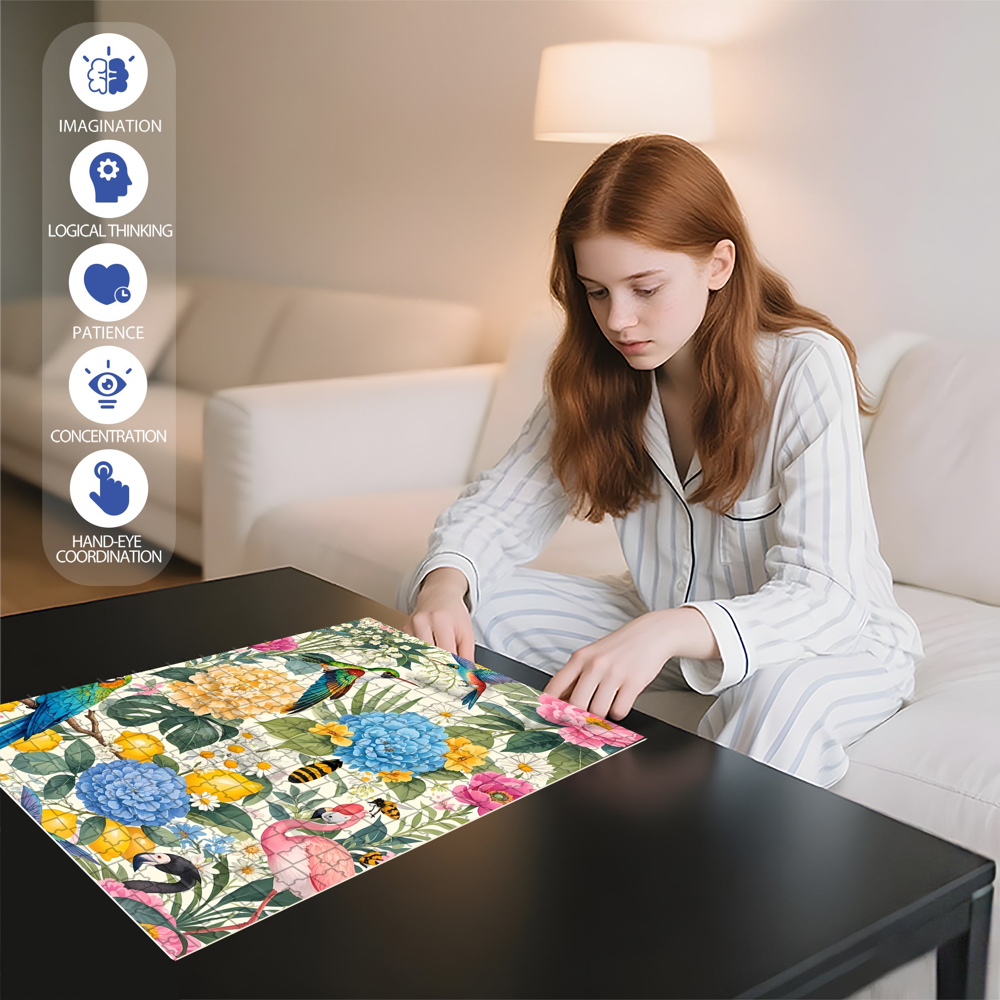 Hummingbird 500pcs/1000pcs Jigsaw Puzzle, Scratch-Resistant, Interactive Family Game & Brain-Boosting DIY Decor, Perfect for Halloween, Christmas & New Year Gifts, Family Puzzle Game