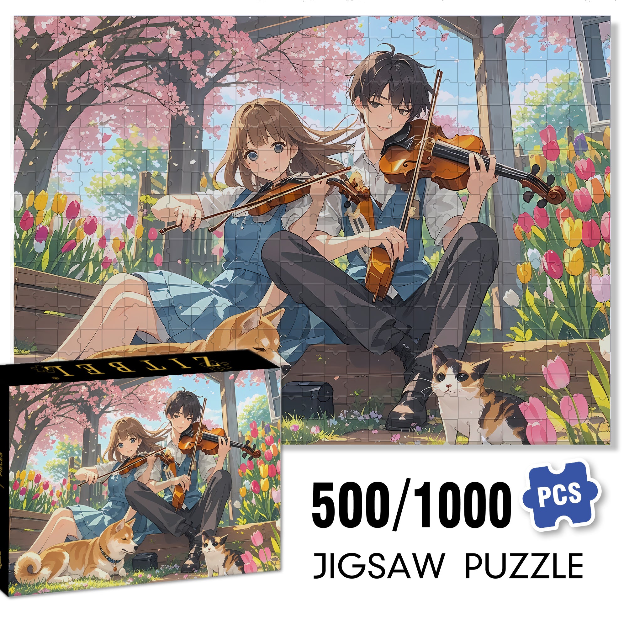 Lover 500pcs/1000pcs Jigsaw Puzzle, Scratch-Resistant, Interactive Family Game & Brain-Boosting DIY Decor, Perfect for Halloween, Christmas & New Year Gifts, Family Puzzle Game