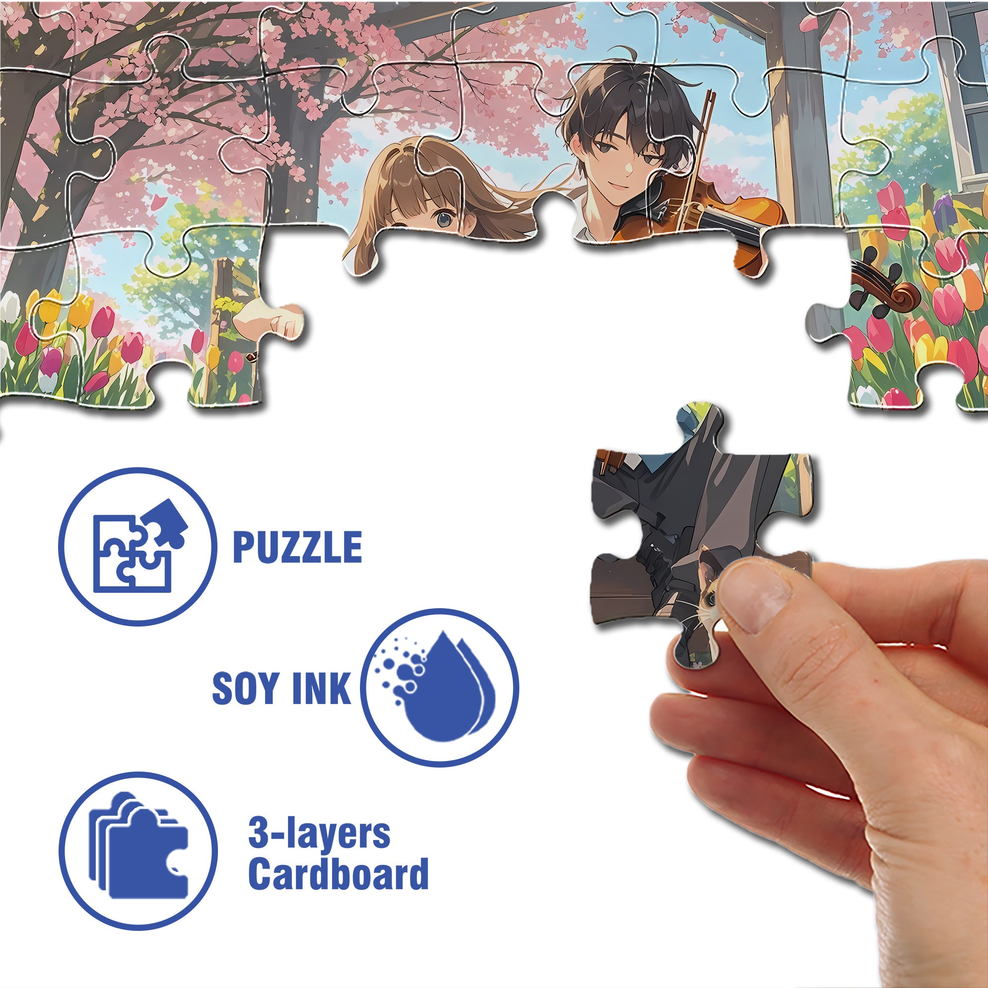 Lover 500pcs/1000pcs Jigsaw Puzzle, Scratch-Resistant, Interactive Family Game & Brain-Boosting DIY Decor, Perfect for Halloween, Christmas & New Year Gifts, Family Puzzle Game