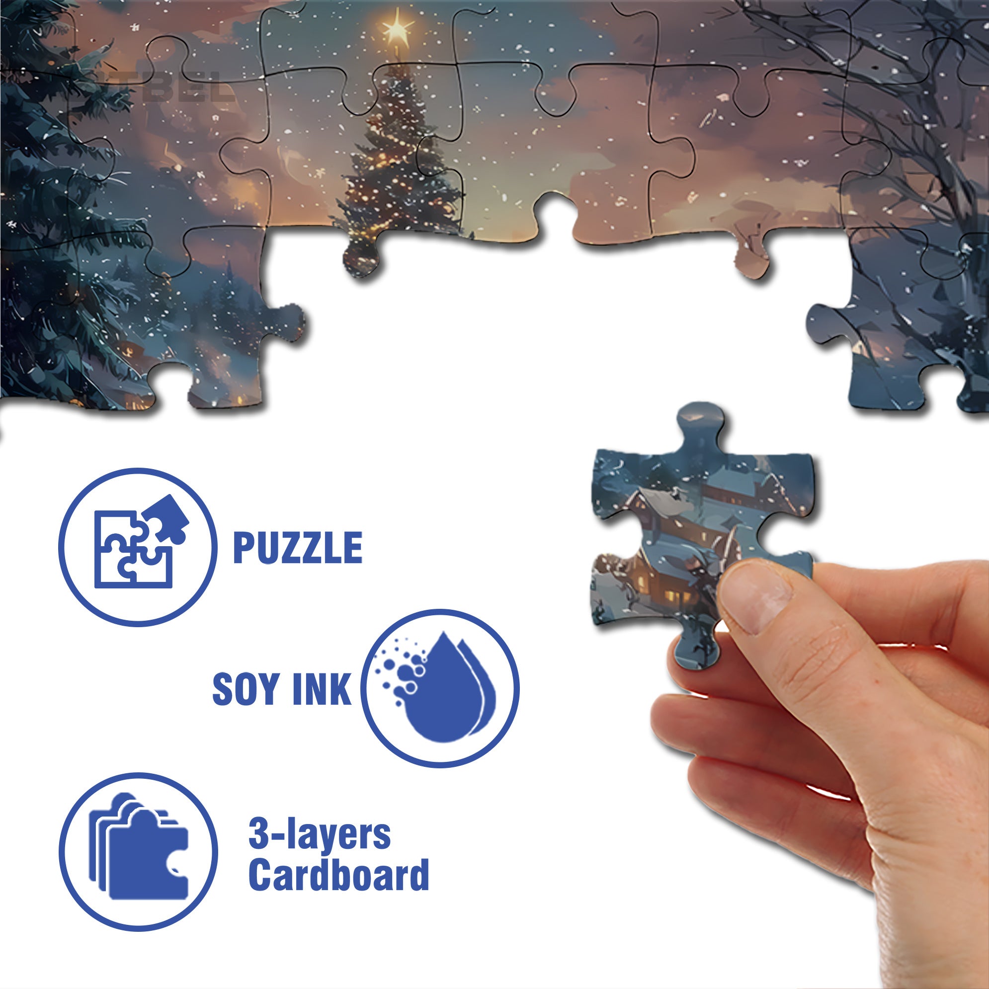 Merry Christmas  500pcs/1000pcs Jigsaw Puzzle, Scratch-Resistant, Interactive Family Game & Brain-Boosting DIY Decor, Perfect for Halloween, Christmas & New Year Gifts, Family Puzzle Game