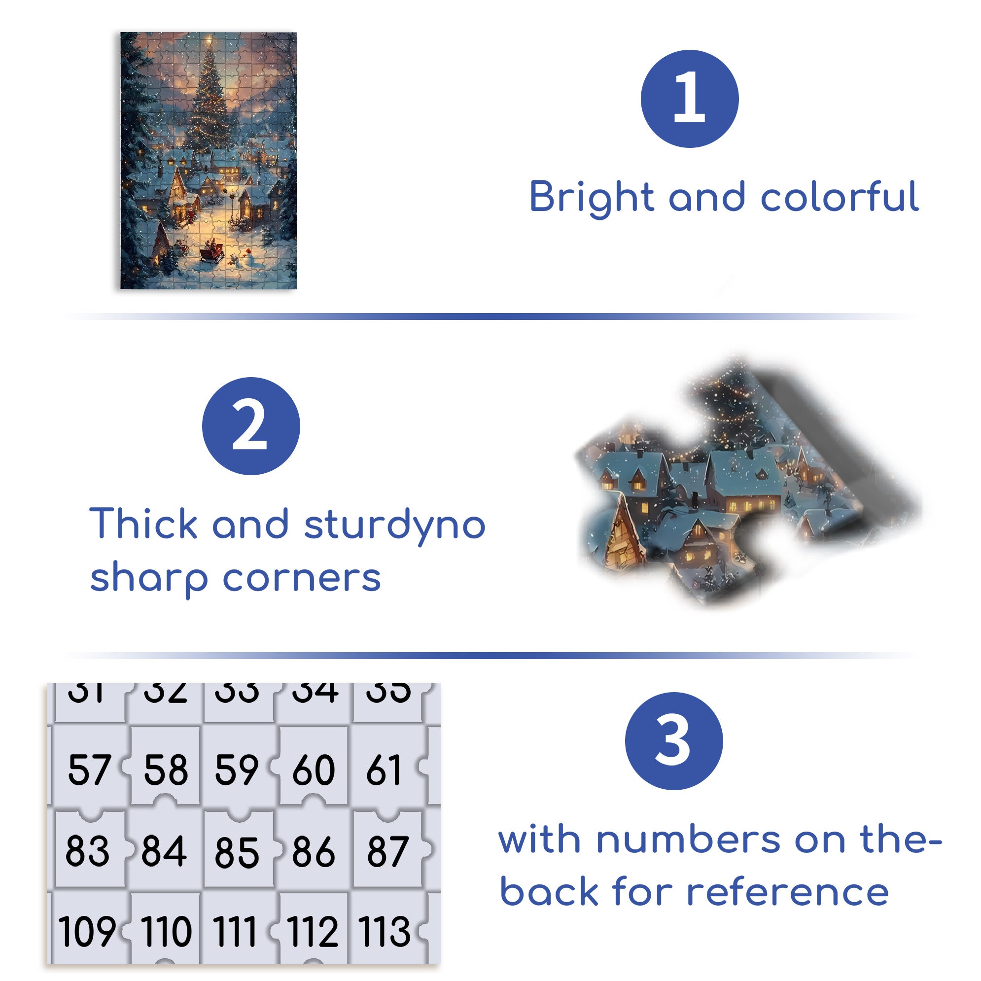 Merry Christmas  500pcs/1000pcs Jigsaw Puzzle, Scratch-Resistant, Interactive Family Game & Brain-Boosting DIY Decor, Perfect for Halloween, Christmas & New Year Gifts, Family Puzzle Game