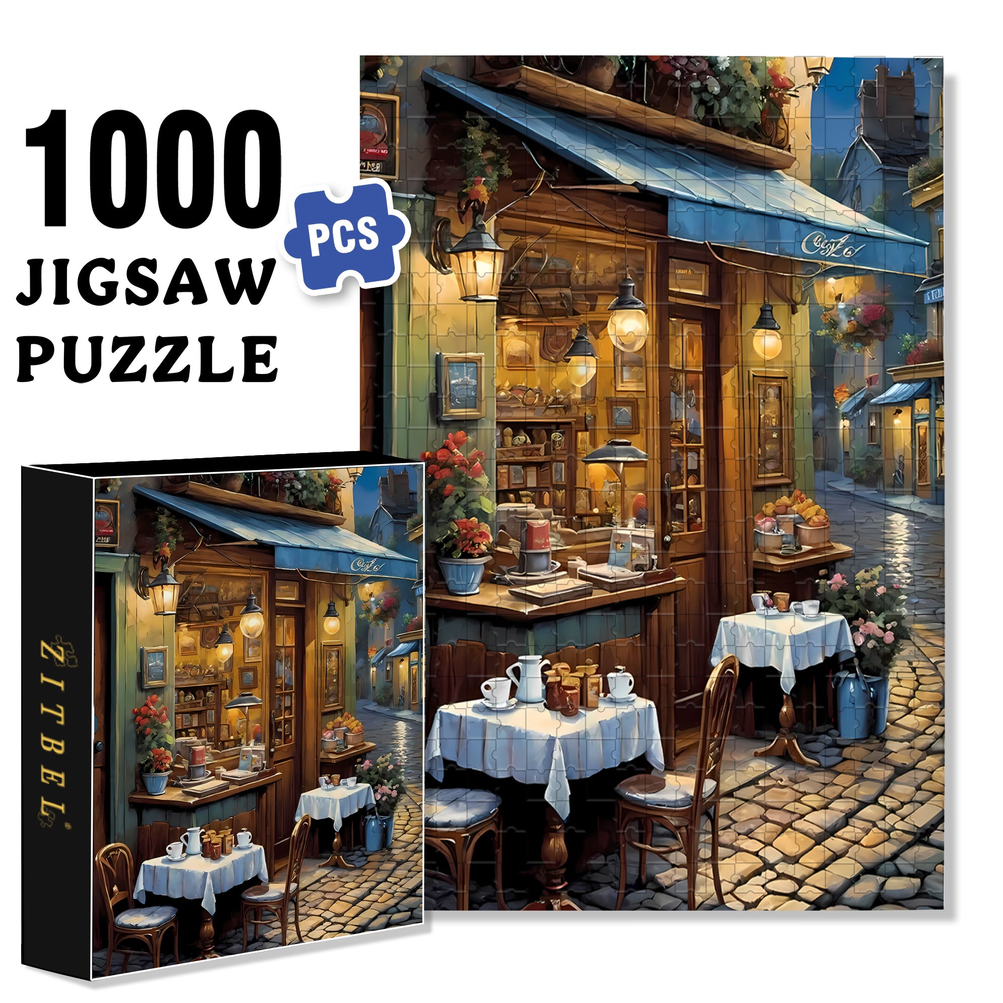Midnight  500pcs/1000pcs Jigsaw Puzzle, Scratch-Resistant, Interactive Family Game & Brain-Boosting DIY Decor, Perfect for Halloween, Christmas & New Year Gifts, Family Puzzle Game