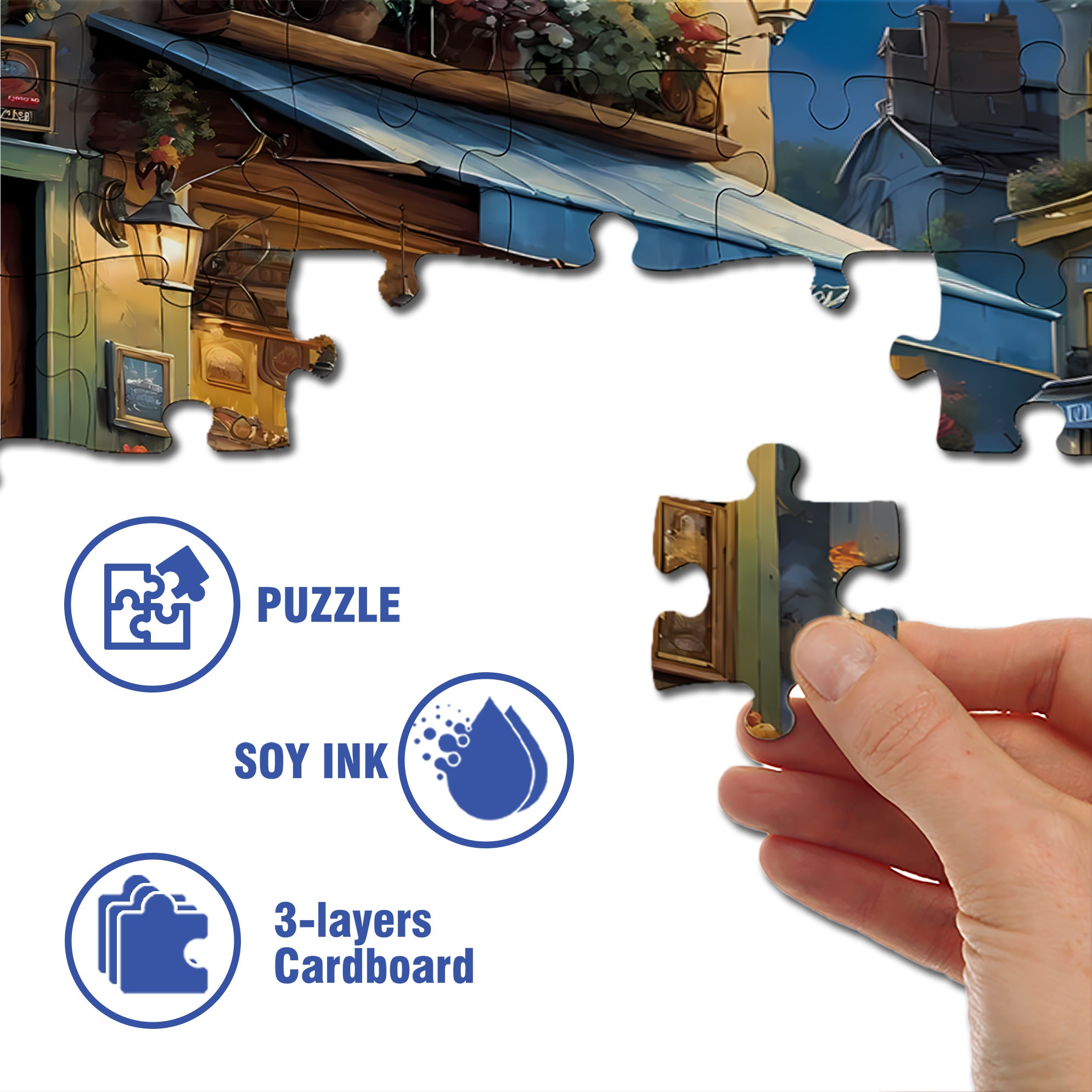 Midnight  500pcs/1000pcs Jigsaw Puzzle, Scratch-Resistant, Interactive Family Game & Brain-Boosting DIY Decor, Perfect for Halloween, Christmas & New Year Gifts, Family Puzzle Game