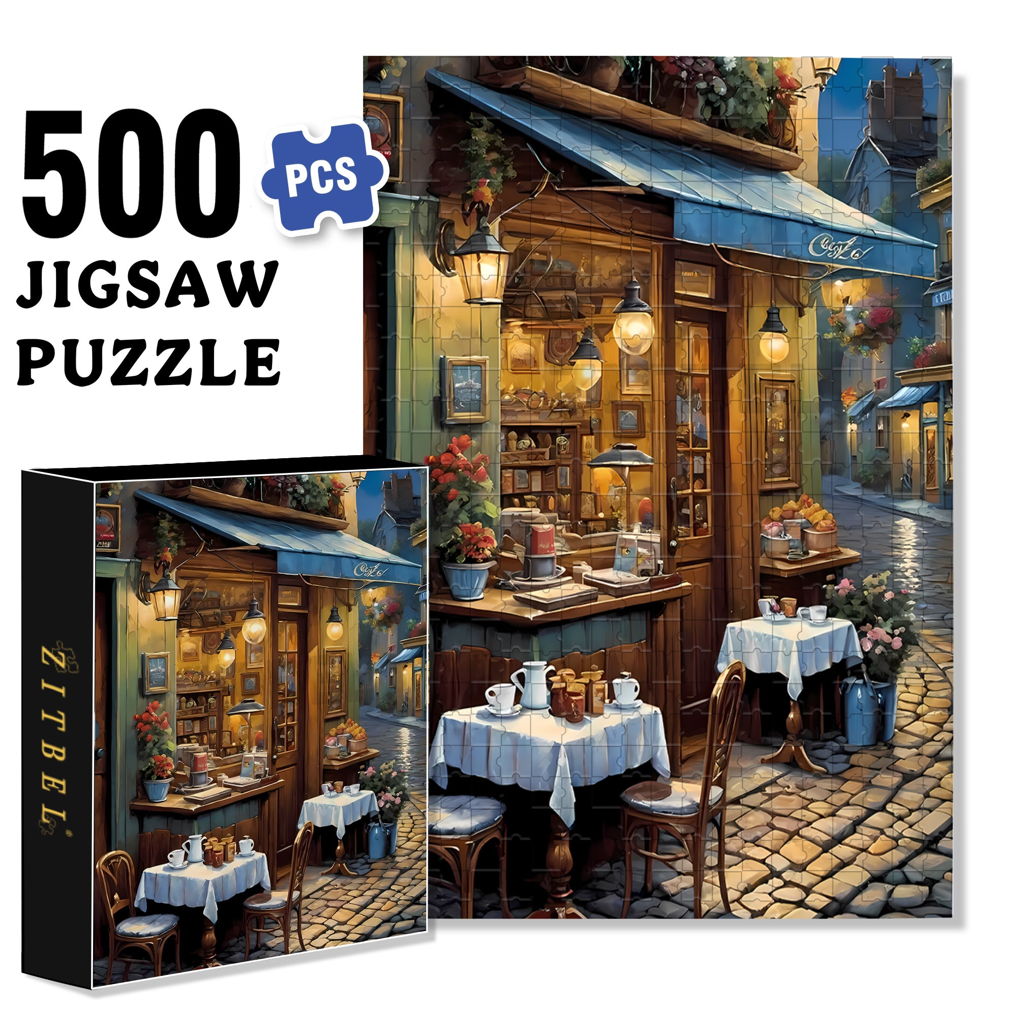 Midnight  500pcs/1000pcs Jigsaw Puzzle, Scratch-Resistant, Interactive Family Game & Brain-Boosting DIY Decor, Perfect for Halloween, Christmas & New Year Gifts, Family Puzzle Game