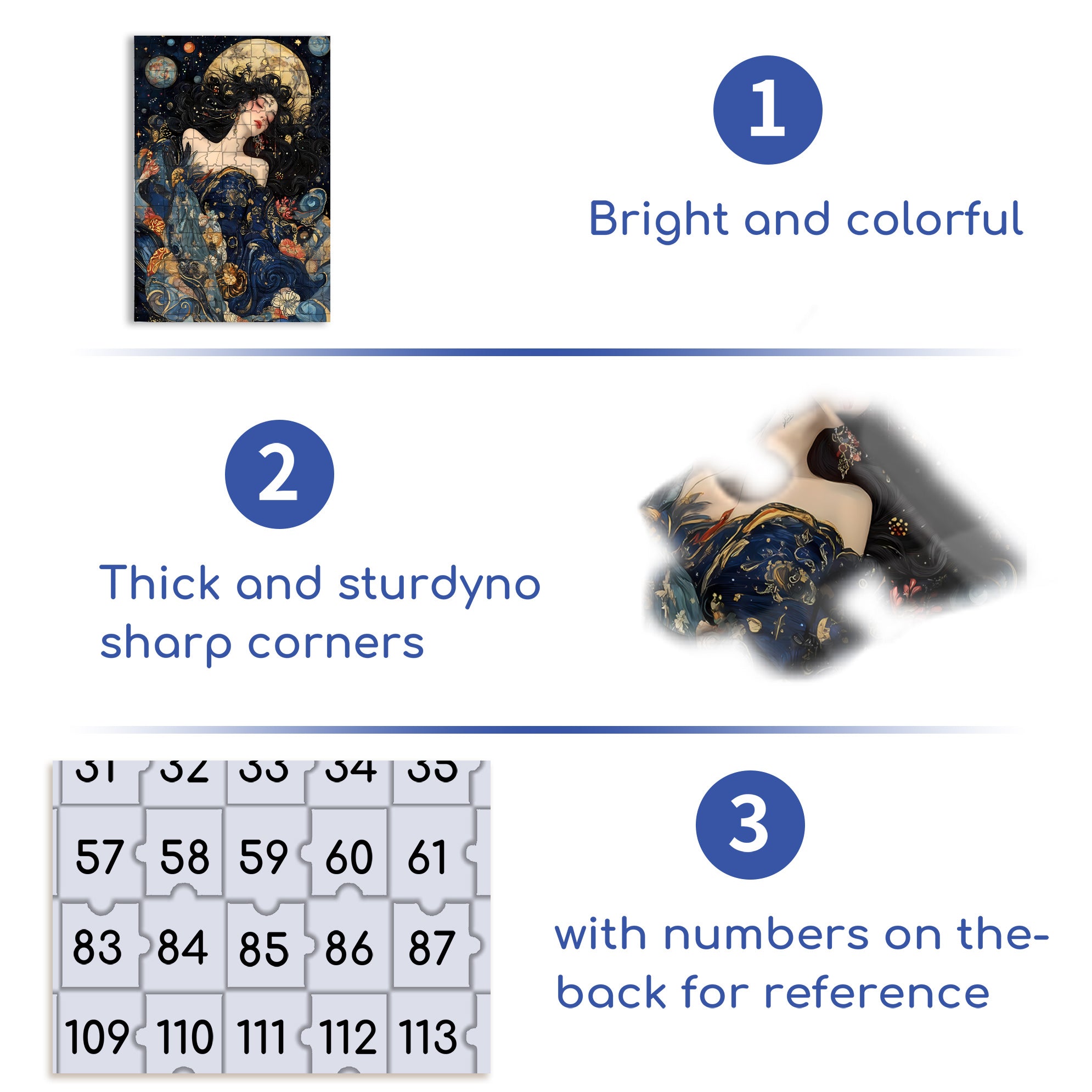 Moon Girl 500pcs/1000pcs Jigsaw Puzzle, Scratch-Resistant, Interactive Family Game & Brain-Boosting DIY Decor, Perfect for Halloween, Christmas & New Year Gifts, Family Puzzle Game