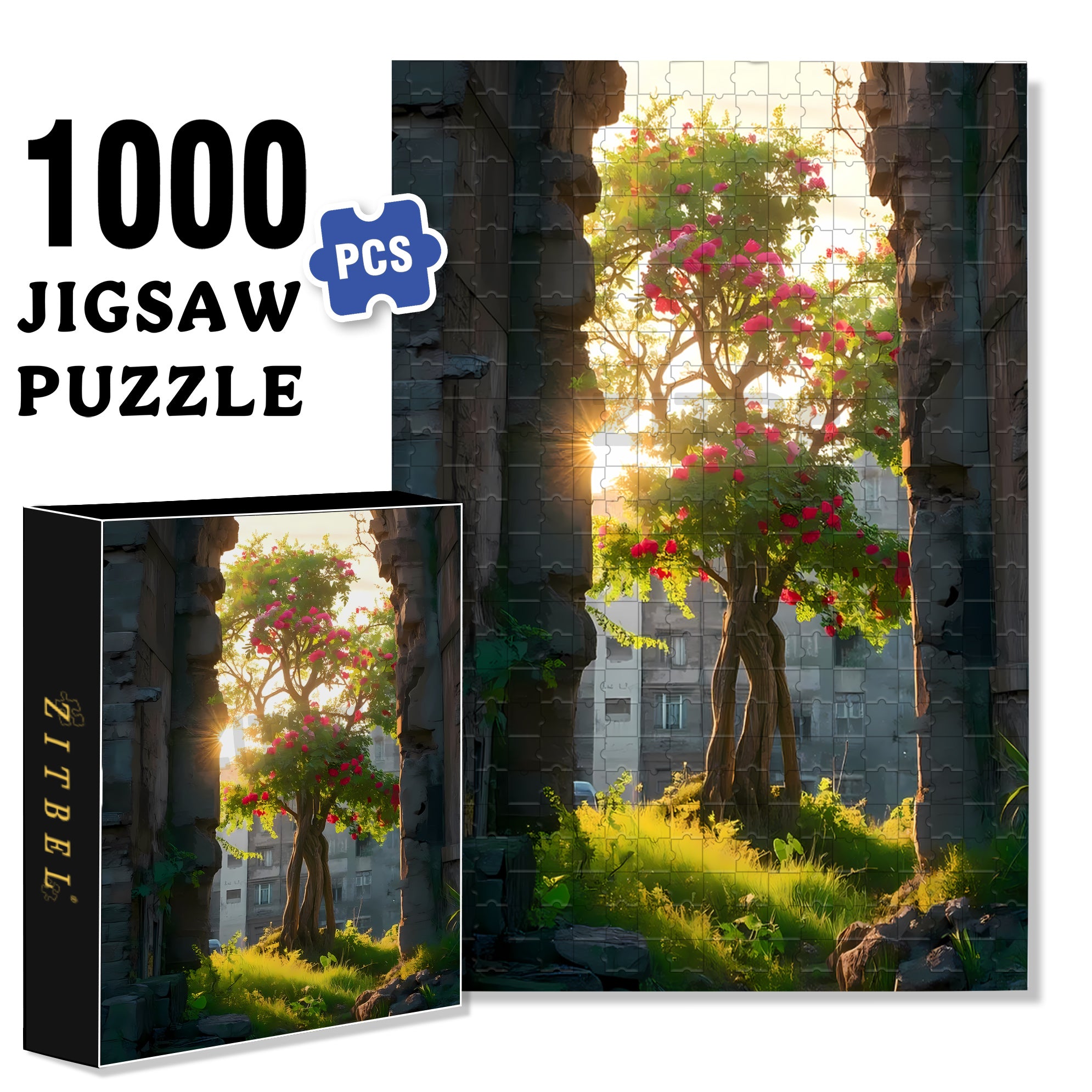 Moring 500pcs/1000pcs Jigsaw Puzzle, Scratch-Resistant, Interactive Family Game & Brain-Boosting DIY Decor, Perfect for Halloween, Christmas & New Year Gifts, Family Puzzle Game