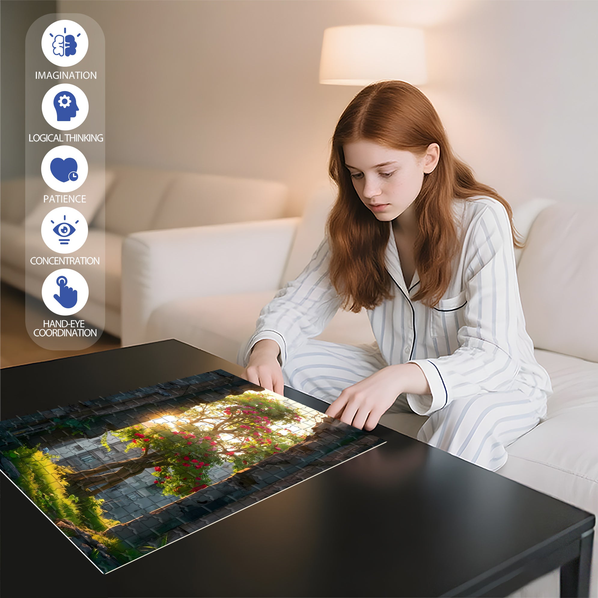 Moring 500pcs/1000pcs Jigsaw Puzzle, Scratch-Resistant, Interactive Family Game & Brain-Boosting DIY Decor, Perfect for Halloween, Christmas & New Year Gifts, Family Puzzle Game