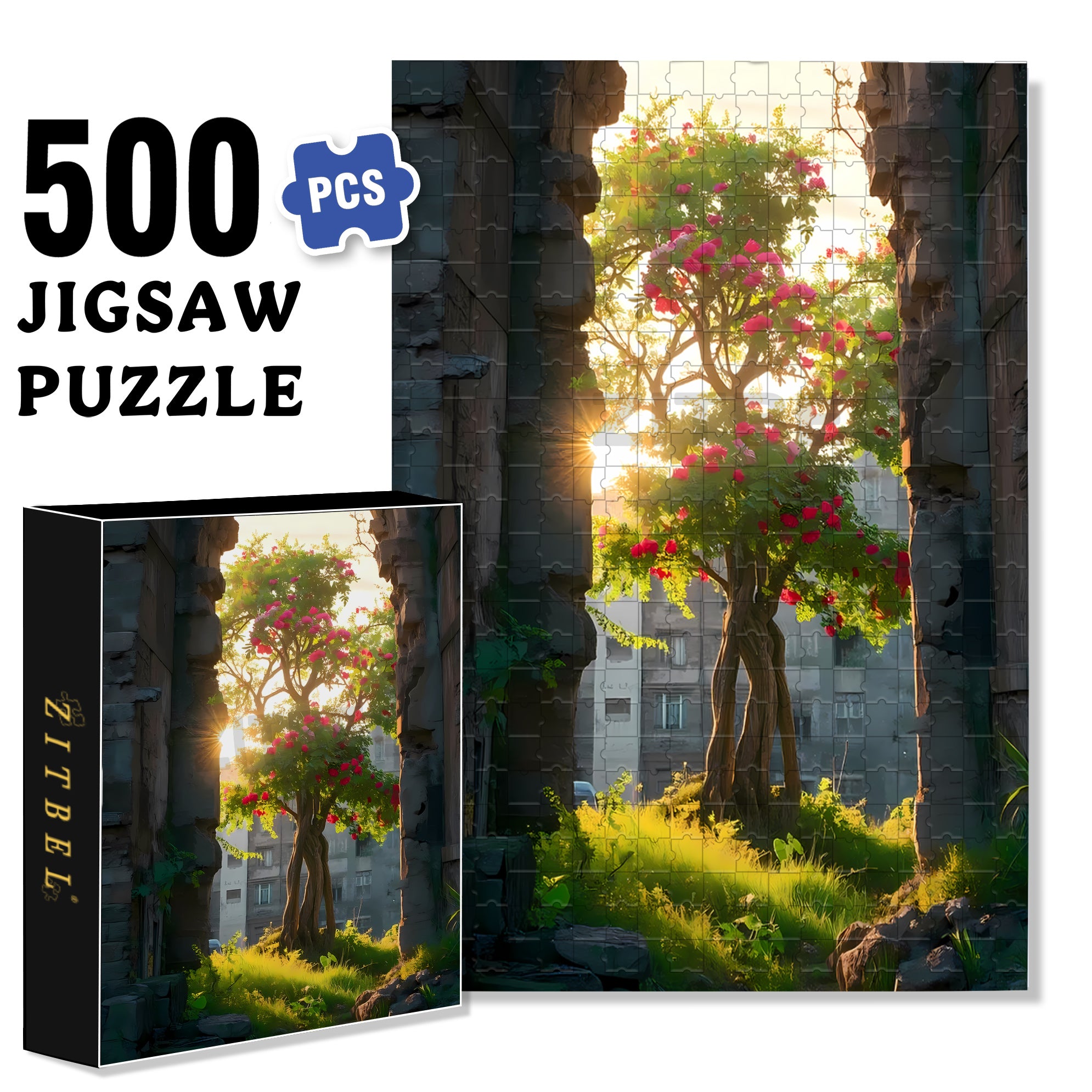 Moring 500pcs/1000pcs Jigsaw Puzzle, Scratch-Resistant, Interactive Family Game & Brain-Boosting DIY Decor, Perfect for Halloween, Christmas & New Year Gifts, Family Puzzle Game