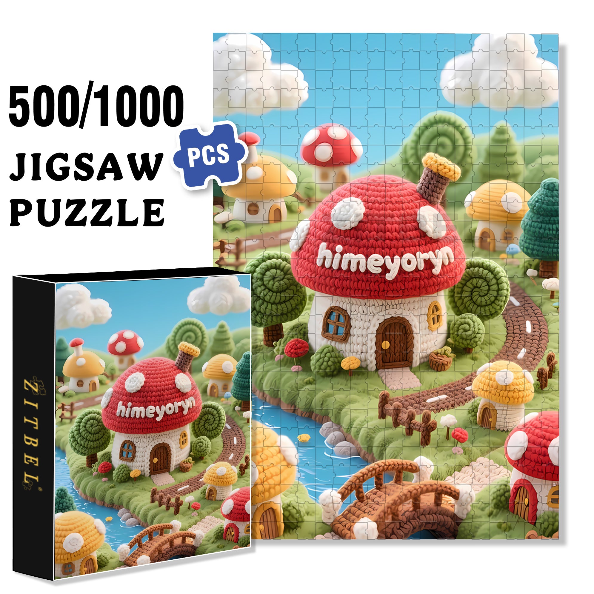 Mushrooms 500pcs/1000pcs Jigsaw Puzzle, Scratch-Resistant, Interactive Family Game & Brain-Boosting DIY Decor, Perfect for Halloween, Christmas & New Year Gifts, Family Puzzle Game
