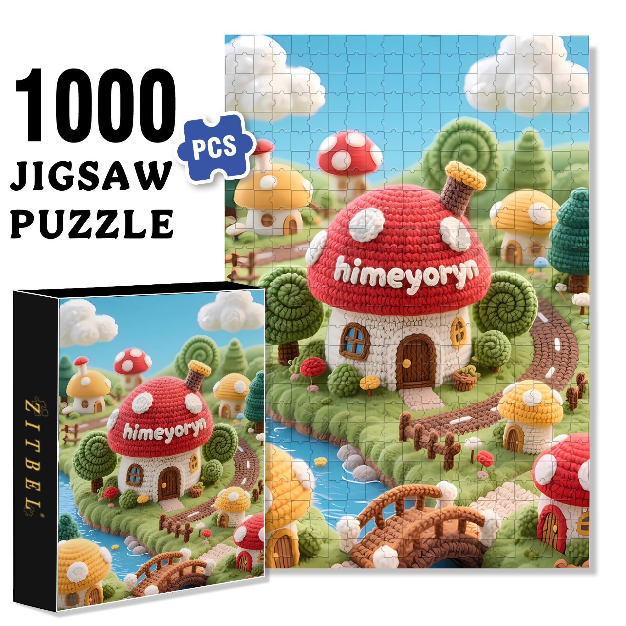 Mushrooms 500pcs/1000pcs Jigsaw Puzzle, Scratch-Resistant, Interactive Family Game & Brain-Boosting DIY Decor, Perfect for Halloween, Christmas & New Year Gifts, Family Puzzle Game