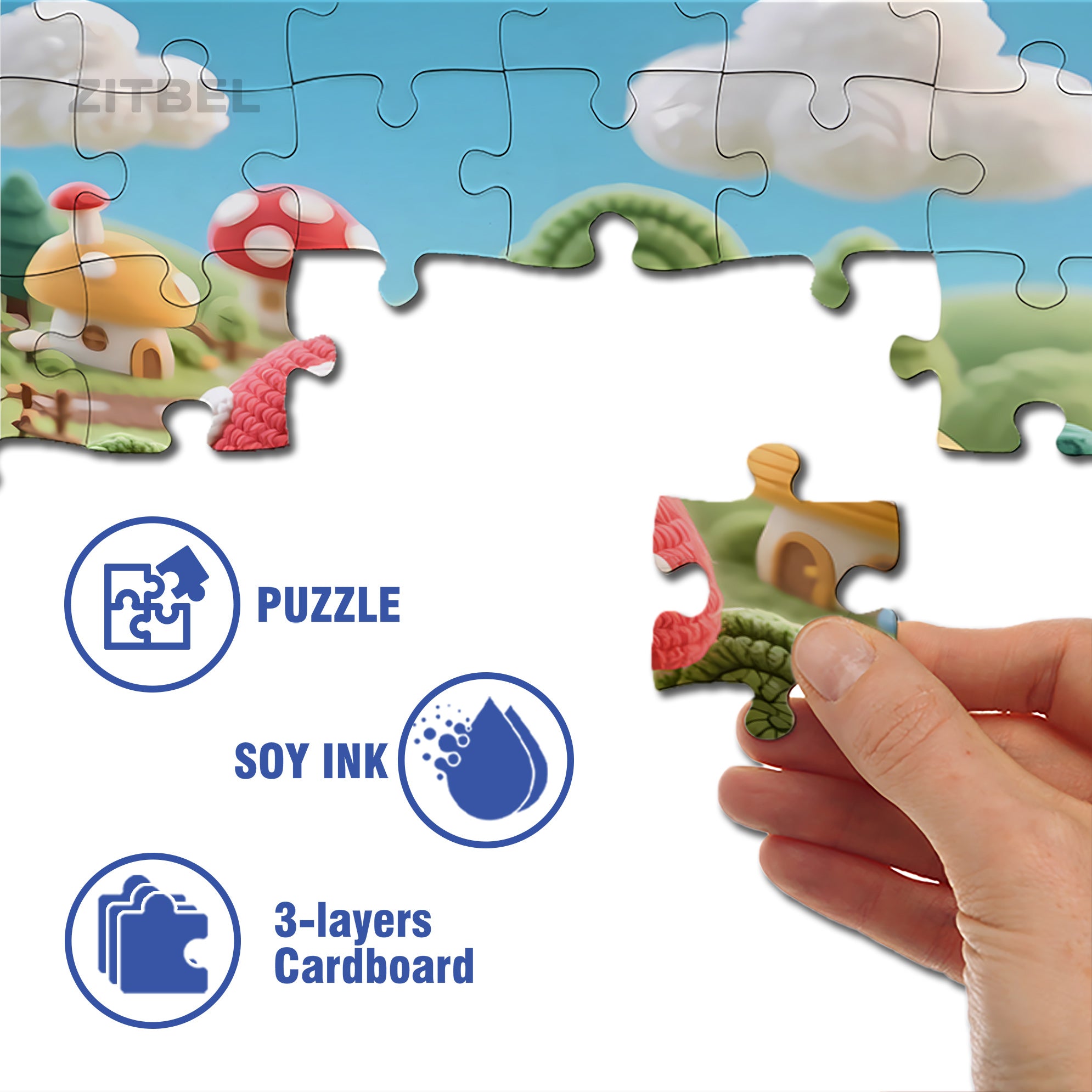 Mushrooms 500pcs/1000pcs Jigsaw Puzzle, Scratch-Resistant, Interactive Family Game & Brain-Boosting DIY Decor, Perfect for Halloween, Christmas & New Year Gifts, Family Puzzle Game