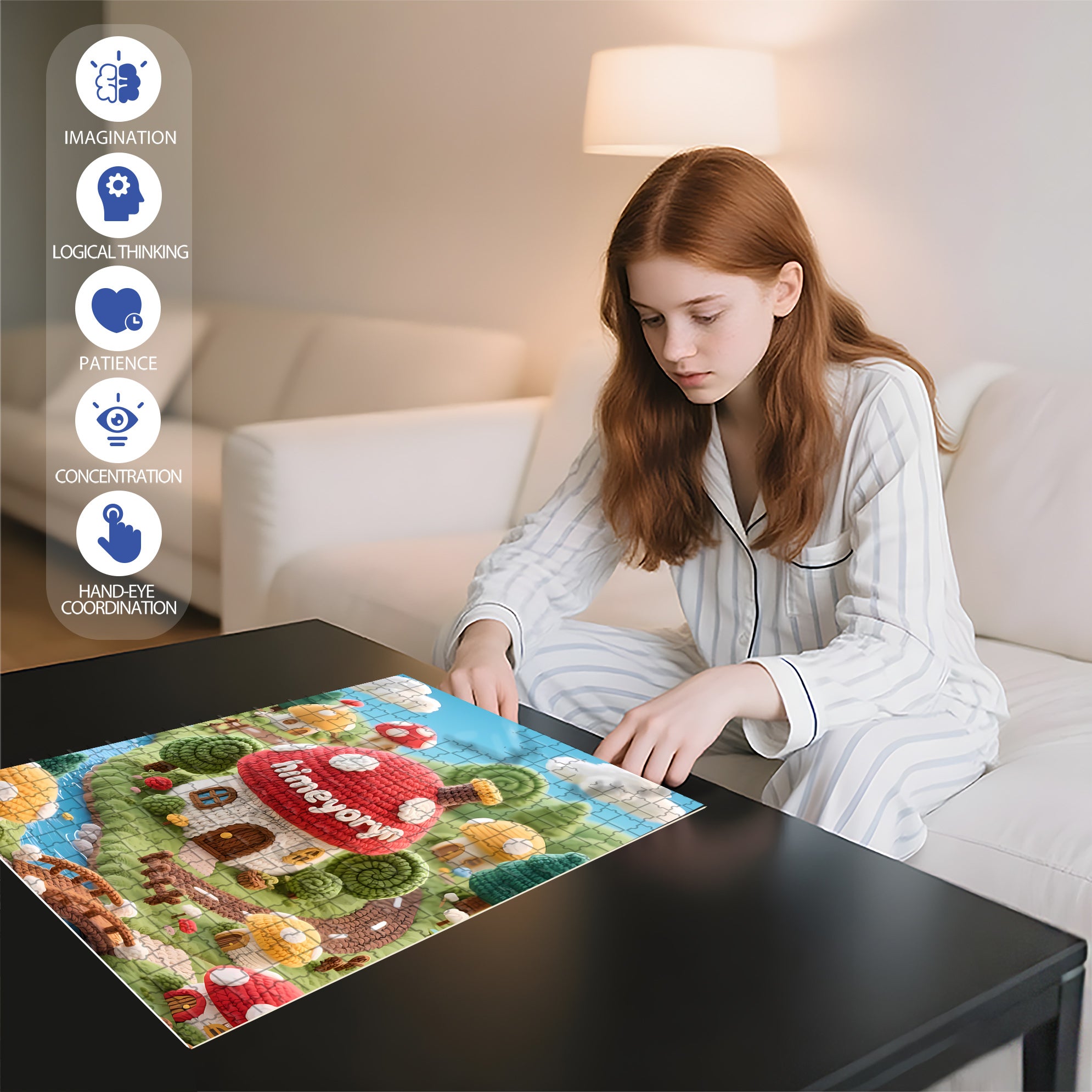 Mushrooms 500pcs/1000pcs Jigsaw Puzzle, Scratch-Resistant, Interactive Family Game & Brain-Boosting DIY Decor, Perfect for Halloween, Christmas & New Year Gifts, Family Puzzle Game