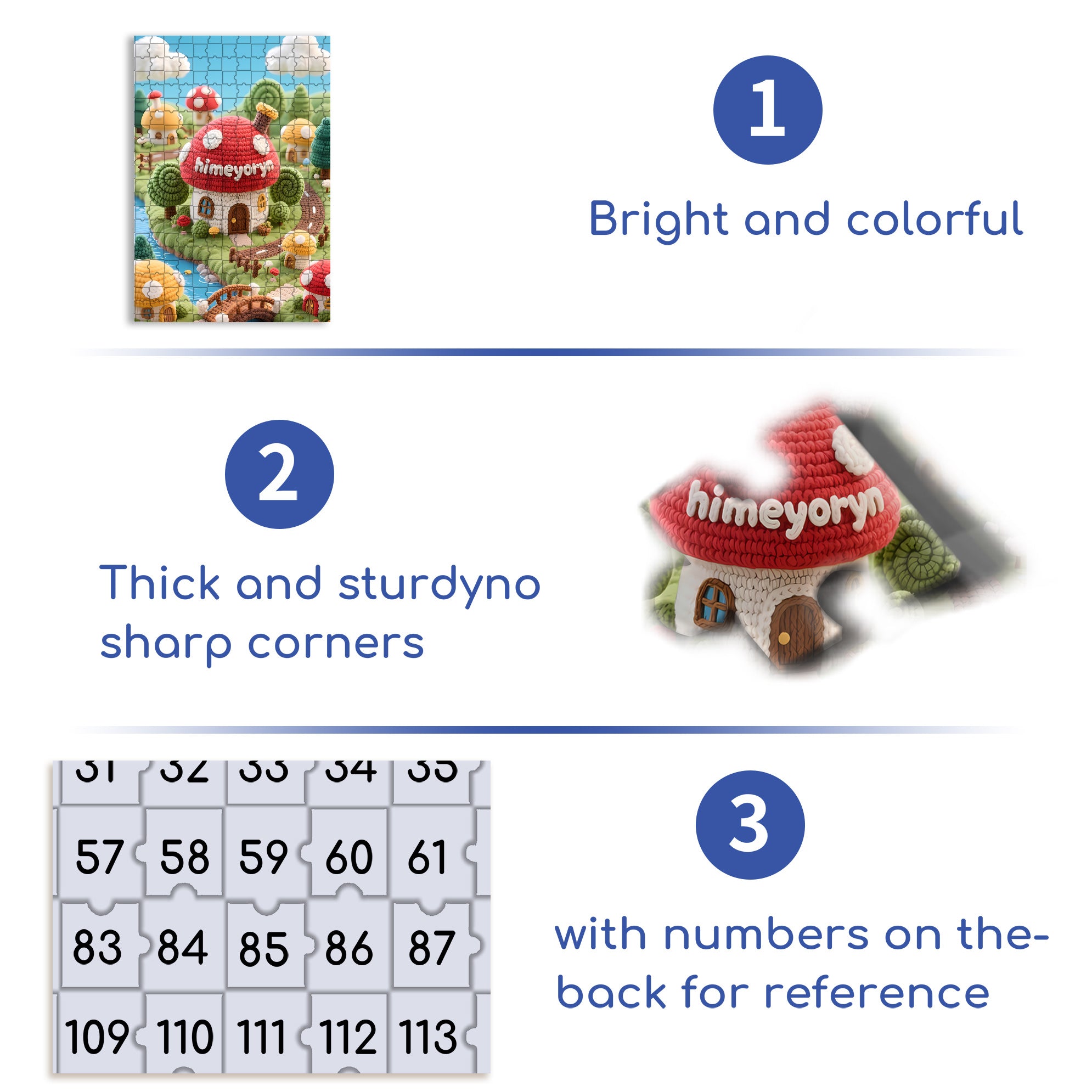 Mushrooms 500pcs/1000pcs Jigsaw Puzzle, Scratch-Resistant, Interactive Family Game & Brain-Boosting DIY Decor, Perfect for Halloween, Christmas & New Year Gifts, Family Puzzle Game