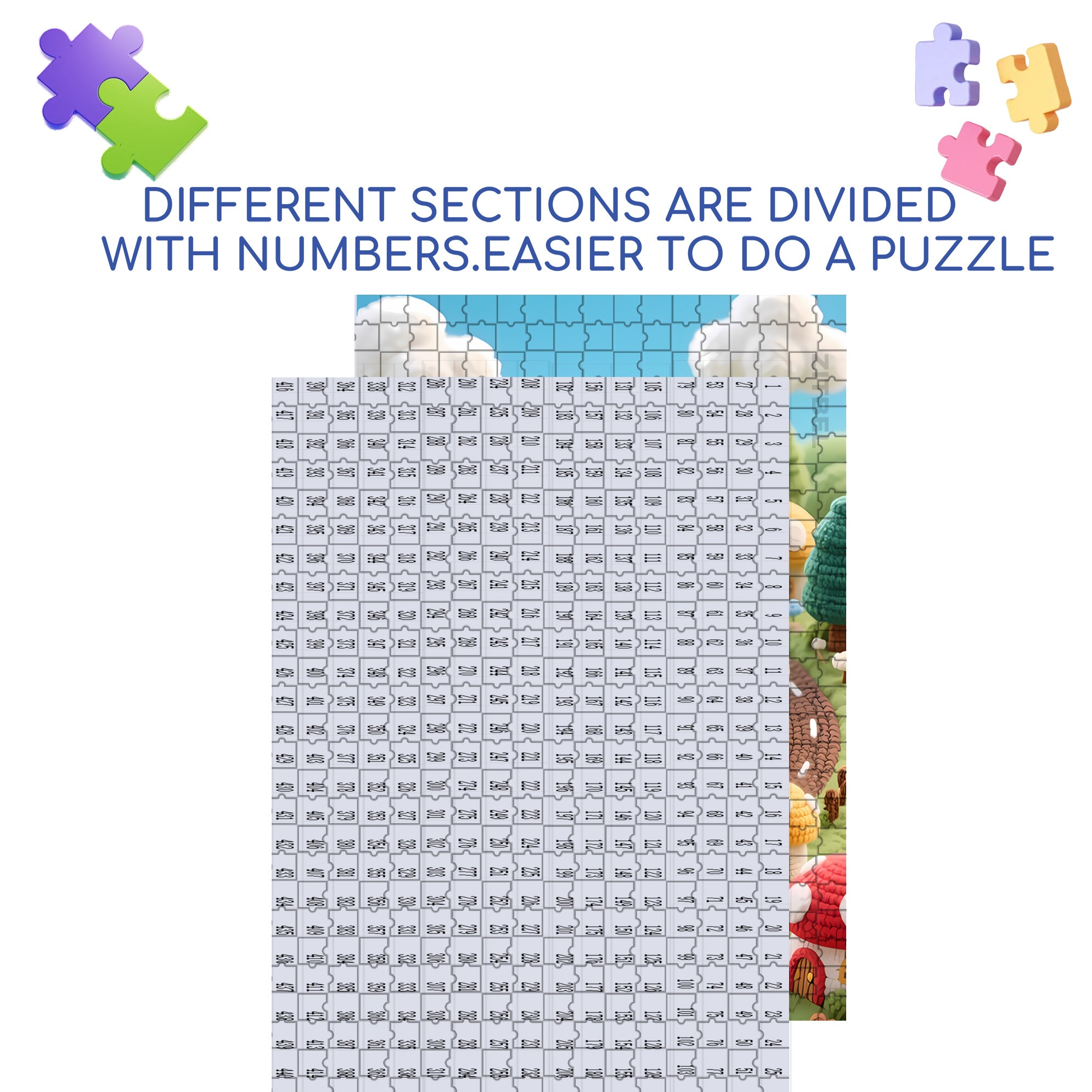 Mushrooms 500pcs/1000pcs Jigsaw Puzzle, Scratch-Resistant, Interactive Family Game & Brain-Boosting DIY Decor, Perfect for Halloween, Christmas & New Year Gifts, Family Puzzle Game