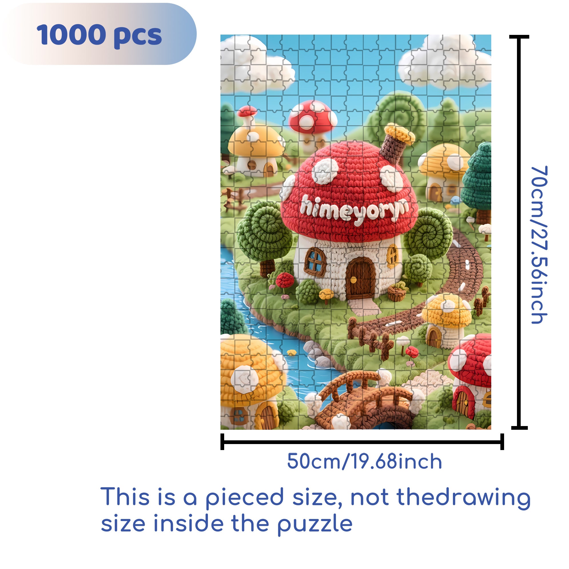 Mushrooms 500pcs/1000pcs Jigsaw Puzzle, Scratch-Resistant, Interactive Family Game & Brain-Boosting DIY Decor, Perfect for Halloween, Christmas & New Year Gifts, Family Puzzle Game