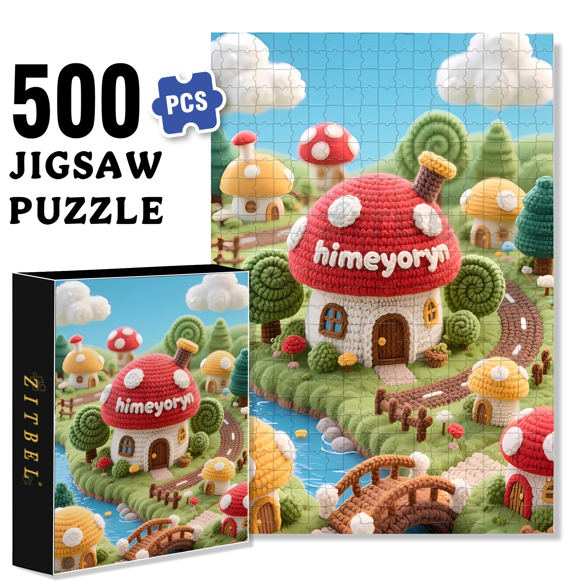 Mushrooms 500pcs/1000pcs Jigsaw Puzzle, Scratch-Resistant, Interactive Family Game & Brain-Boosting DIY Decor, Perfect for Halloween, Christmas & New Year Gifts, Family Puzzle Game
