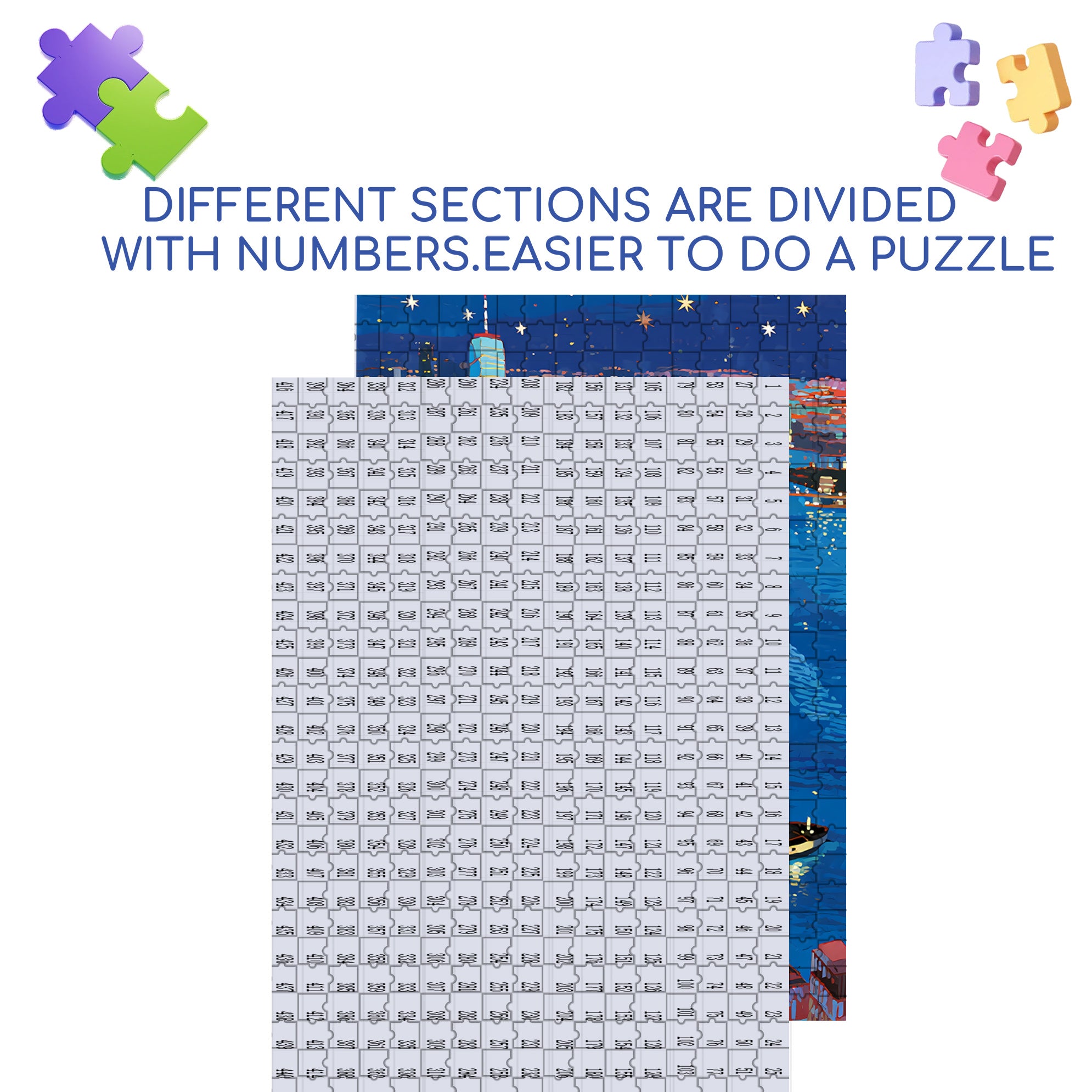 Night View 500pcs/1000pcs Jigsaw Puzzle, Scratch-Resistant, Interactive Family Game & Brain-Boosting DIY Decor, Perfect for Halloween, Christmas & New Year Gifts, Family Puzzle Game