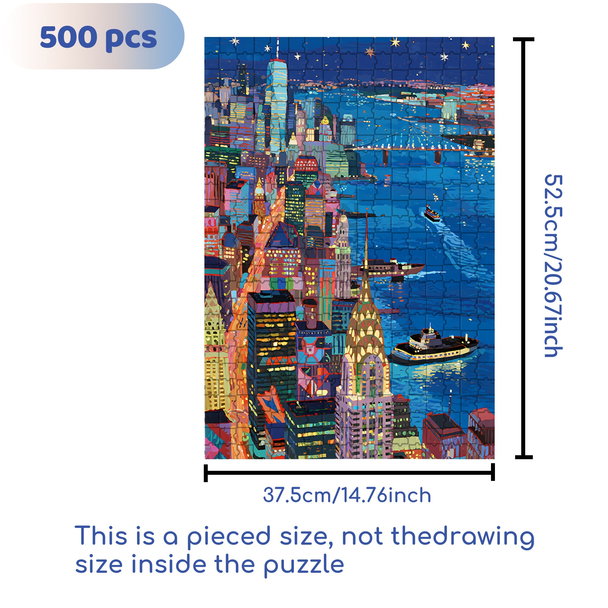 Night View 500pcs/1000pcs Jigsaw Puzzle, Scratch-Resistant, Interactive Family Game & Brain-Boosting DIY Decor, Perfect for Halloween, Christmas & New Year Gifts, Family Puzzle Game