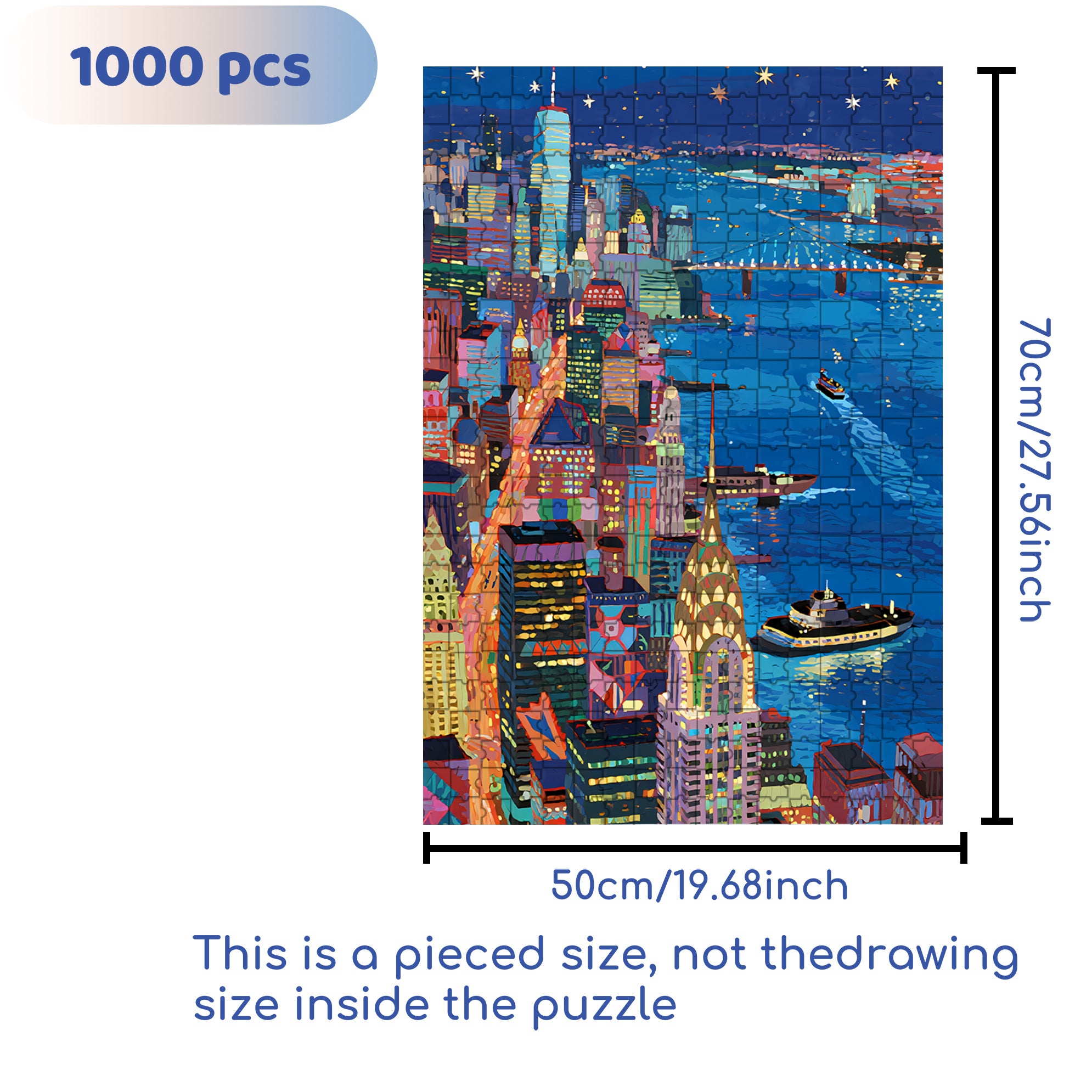 Night View 500pcs/1000pcs Jigsaw Puzzle, Scratch-Resistant, Interactive Family Game & Brain-Boosting DIY Decor, Perfect for Halloween, Christmas & New Year Gifts, Family Puzzle Game