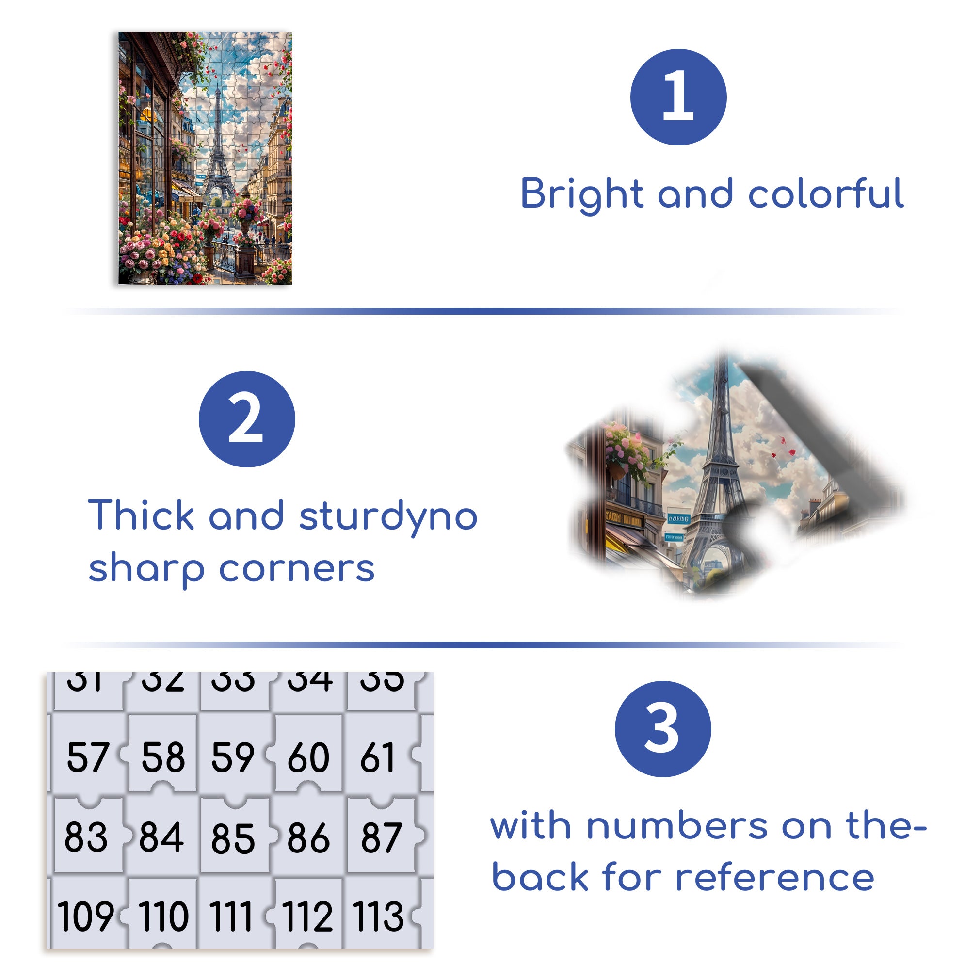 Paris  500pcs/1000pcs Jigsaw Puzzle, Scratch-Resistant, Interactive Family Game & Brain-Boosting DIY Decor, Perfect for Halloween, Christmas & New Year Gifts, Family Puzzle Game