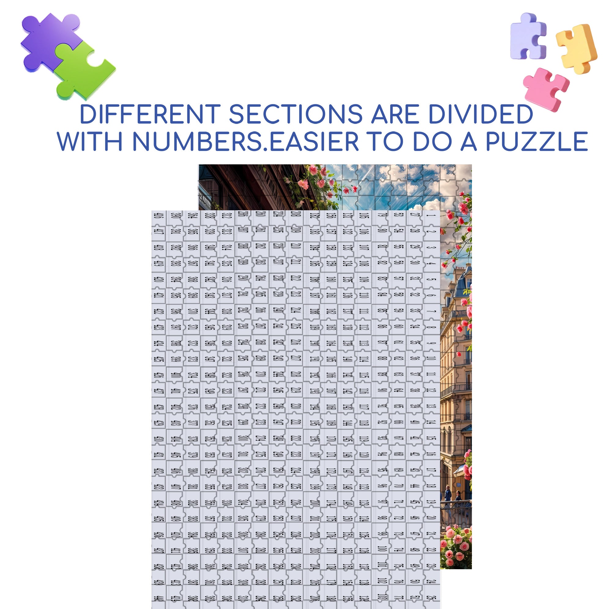 Paris  500pcs/1000pcs Jigsaw Puzzle, Scratch-Resistant, Interactive Family Game & Brain-Boosting DIY Decor, Perfect for Halloween, Christmas & New Year Gifts, Family Puzzle Game