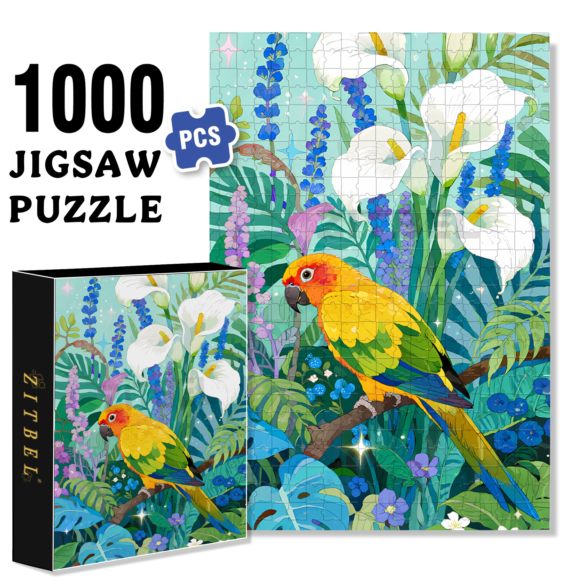Parrot 500pcs/1000pcs Jigsaw Puzzle, Scratch-Resistant, Interactive Family Game & Brain-Boosting DIY Decor, Perfect for Halloween, Christmas & New Year Gifts, Family Puzzle Game
