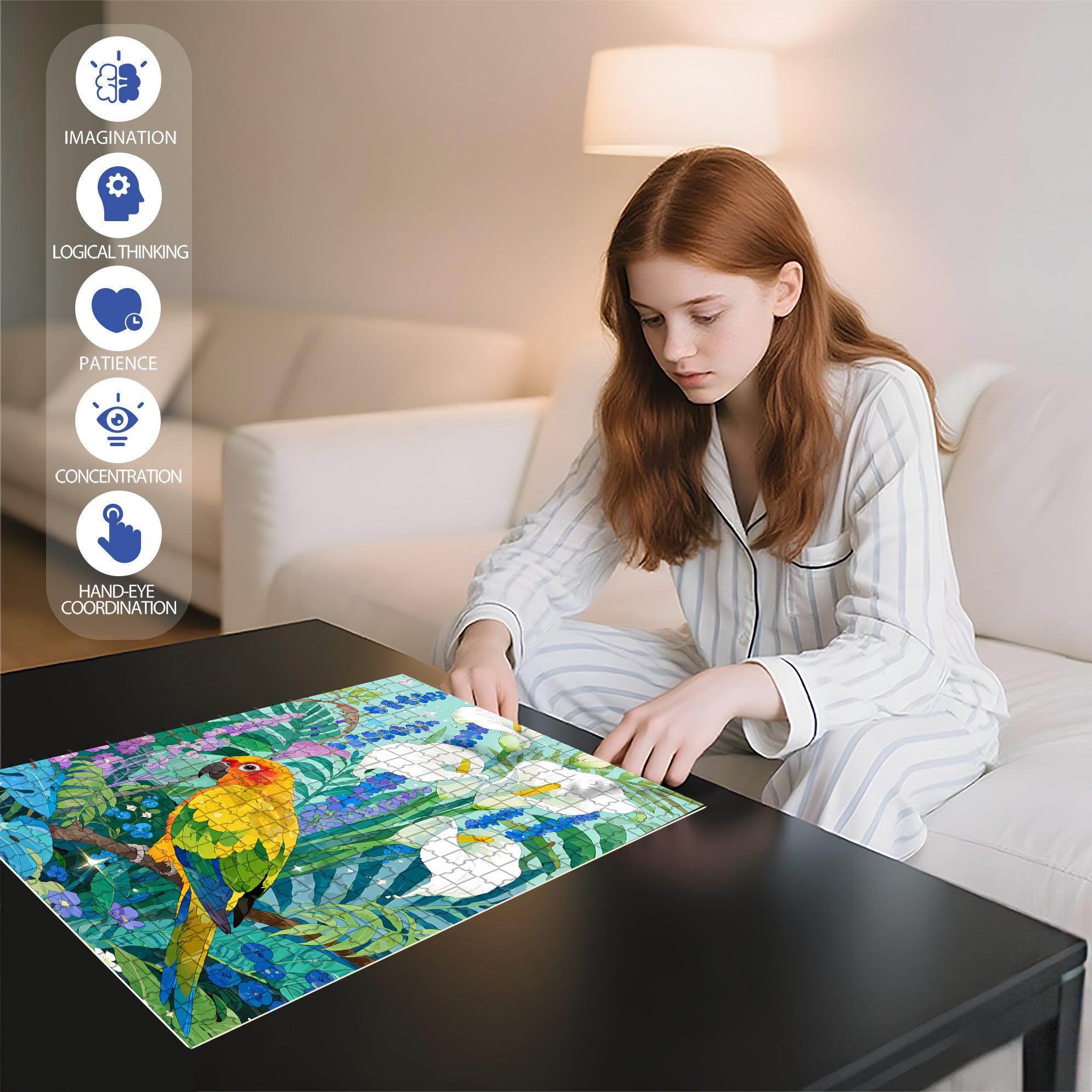 Parrot 500pcs/1000pcs Jigsaw Puzzle, Scratch-Resistant, Interactive Family Game & Brain-Boosting DIY Decor, Perfect for Halloween, Christmas & New Year Gifts, Family Puzzle Game