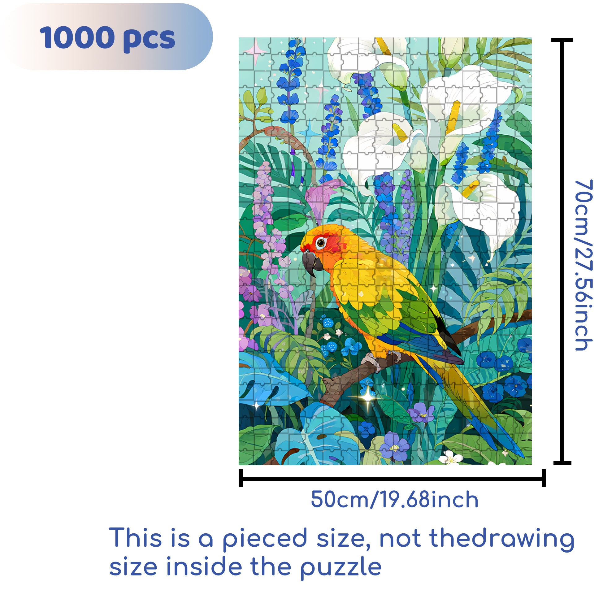 Parrot 500pcs/1000pcs Jigsaw Puzzle, Scratch-Resistant, Interactive Family Game & Brain-Boosting DIY Decor, Perfect for Halloween, Christmas & New Year Gifts, Family Puzzle Game