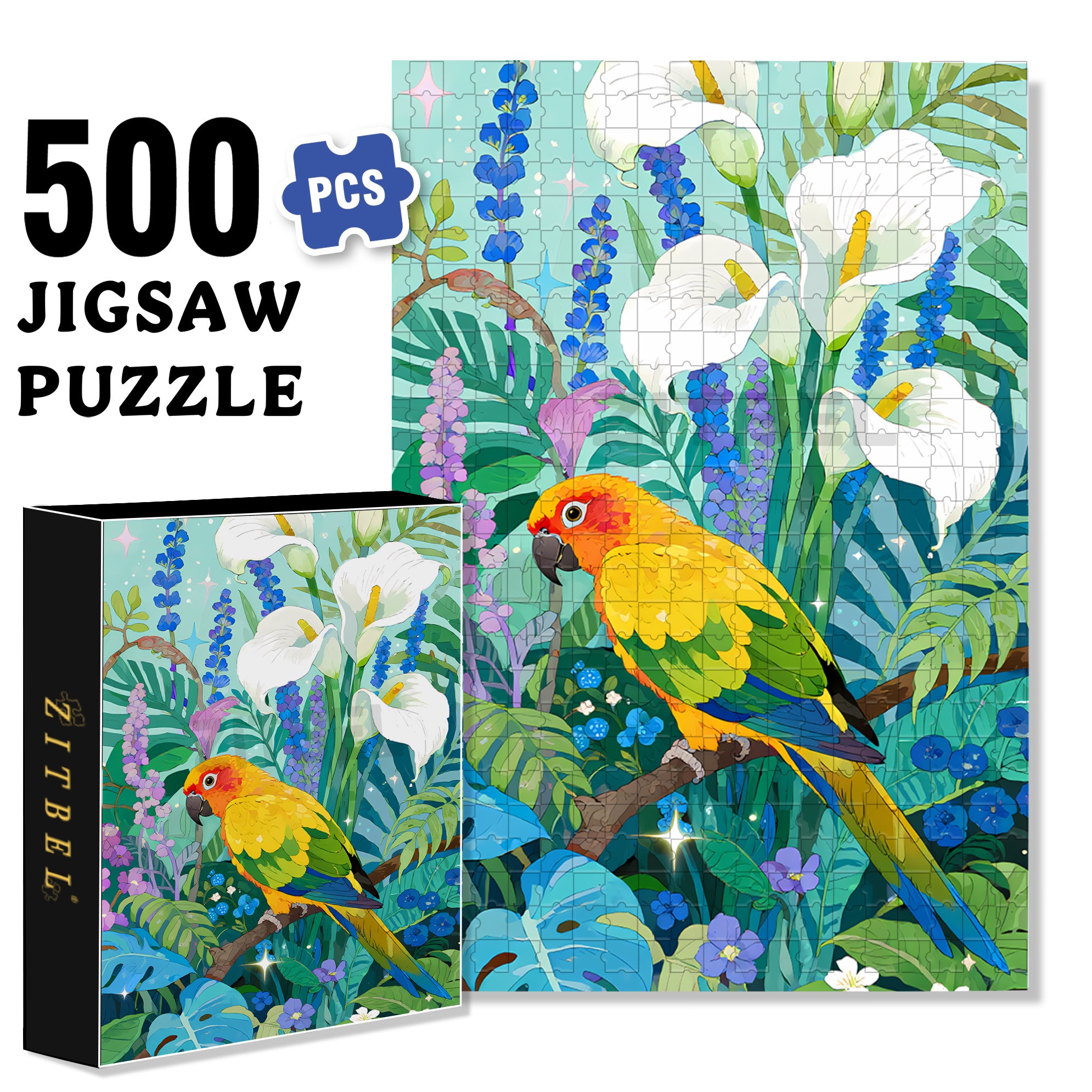 Parrot 500pcs/1000pcs Jigsaw Puzzle, Scratch-Resistant, Interactive Family Game & Brain-Boosting DIY Decor, Perfect for Halloween, Christmas & New Year Gifts, Family Puzzle Game