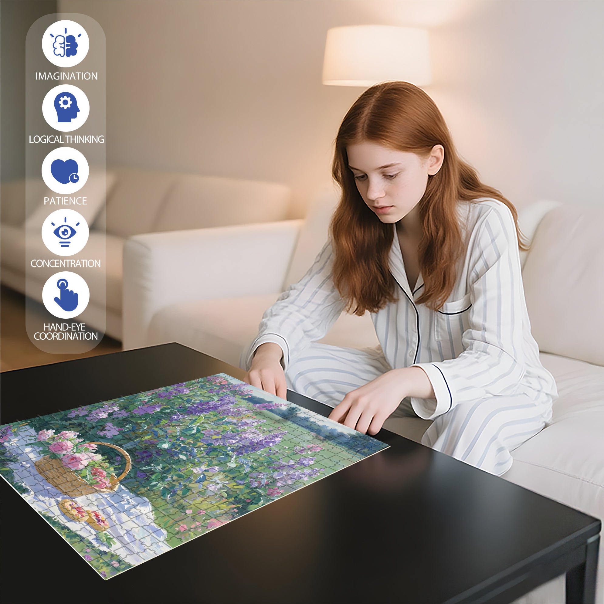 Picnic 500pcs/1000pcs Jigsaw Puzzle, Scratch-Resistant, Interactive Family Game & Brain-Boosting DIY Decor, Perfect for Halloween, Christmas & New Year Gifts, Family Puzzle Game