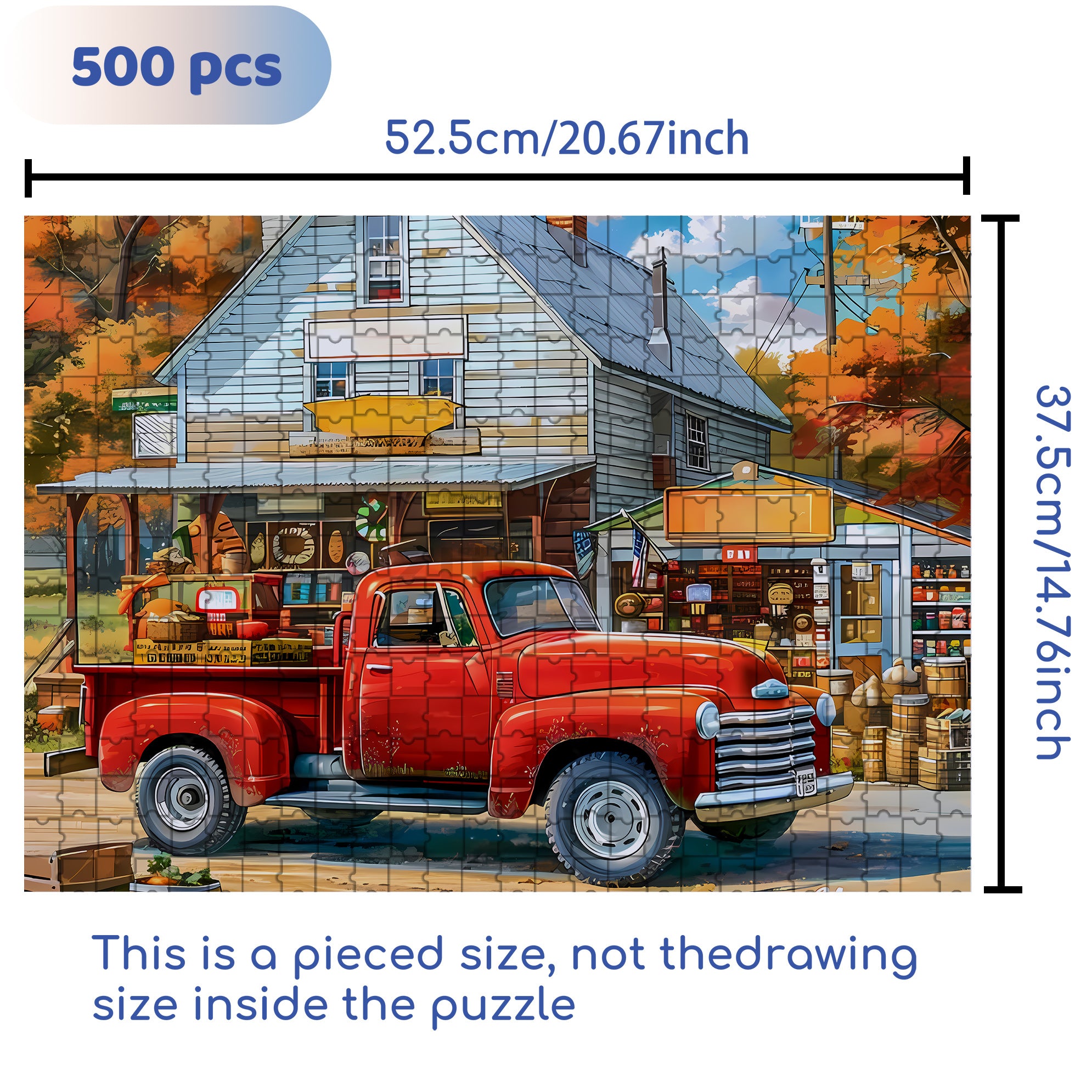Red Car 500pcs/1000pcs Jigsaw Puzzle, Scratch-Resistant, Interactive Family Game & Brain-Boosting DIY Decor, Perfect for Halloween, Christmas & New Year Gifts, Family Puzzle Game