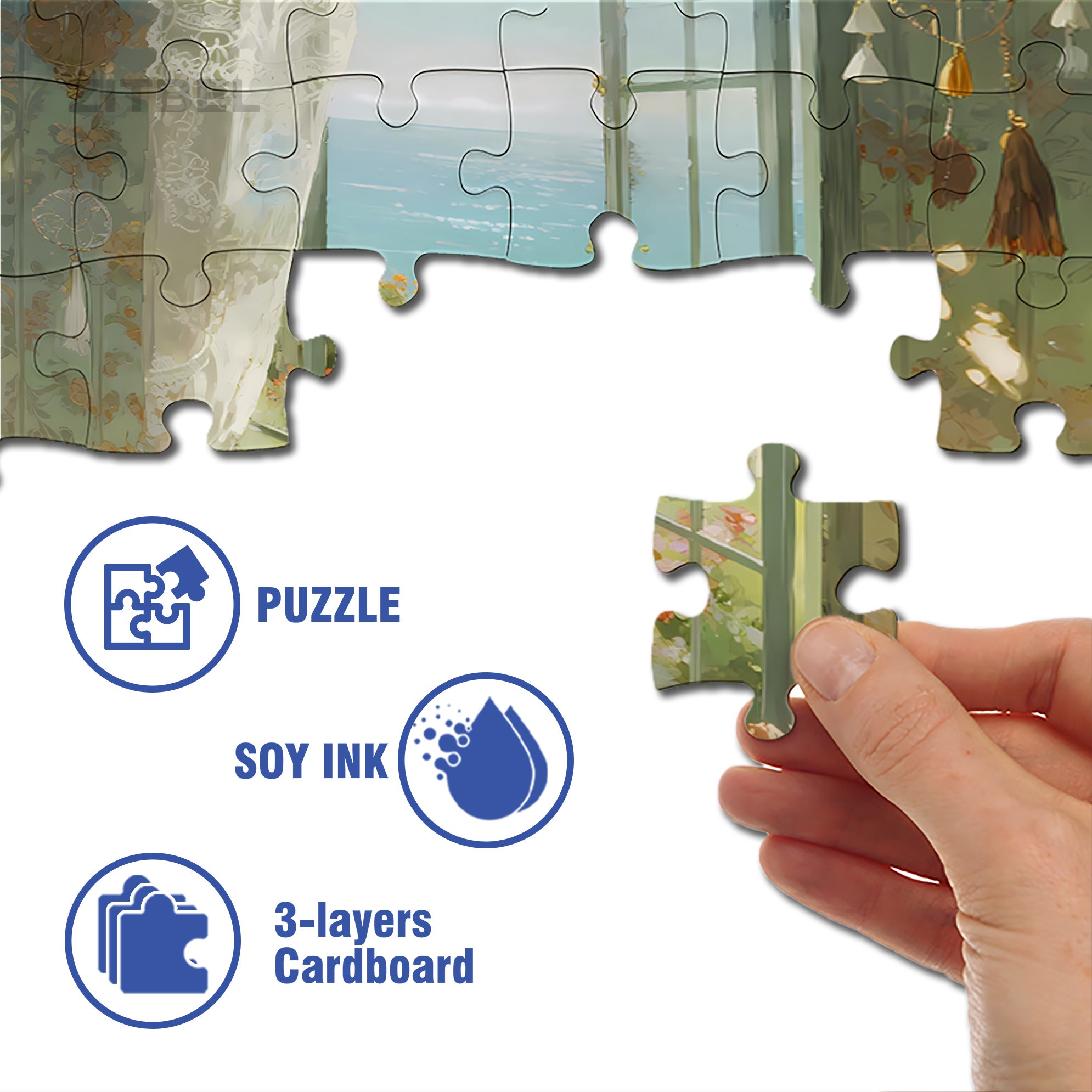 Sea Wind 500pcs/1000pcs Jigsaw Puzzle, Scratch-Resistant, Interactive Family Game & Brain-Boosting DIY Decor, Perfect for Halloween, Christmas & New Year Gifts, Family Puzzle Game