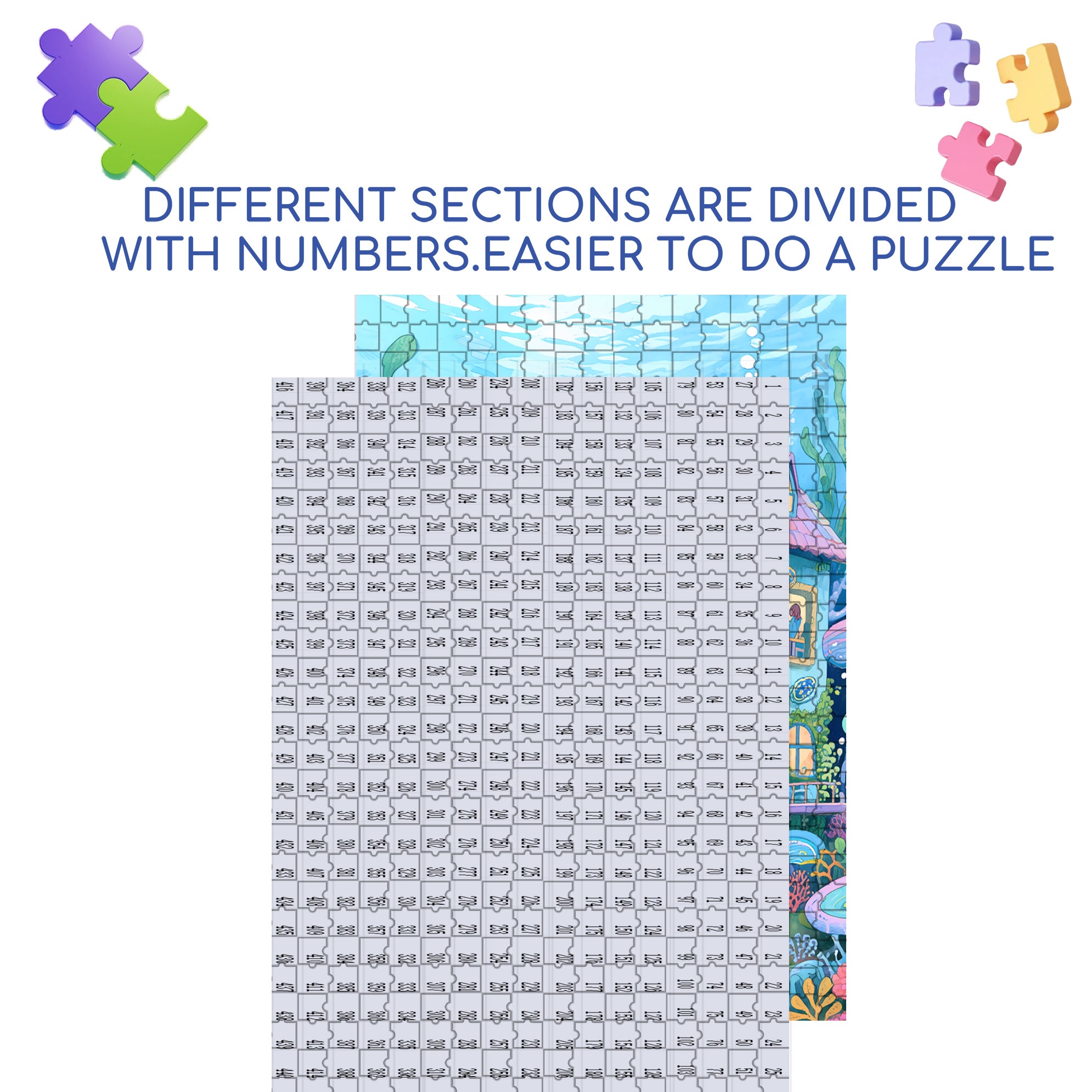 Sea 500pcs/1000pcs Jigsaw Puzzle, Scratch-Resistant, Interactive Family Game & Brain-Boosting DIY Decor, Perfect for Halloween, Christmas & New Year Gifts, Family Puzzle Game